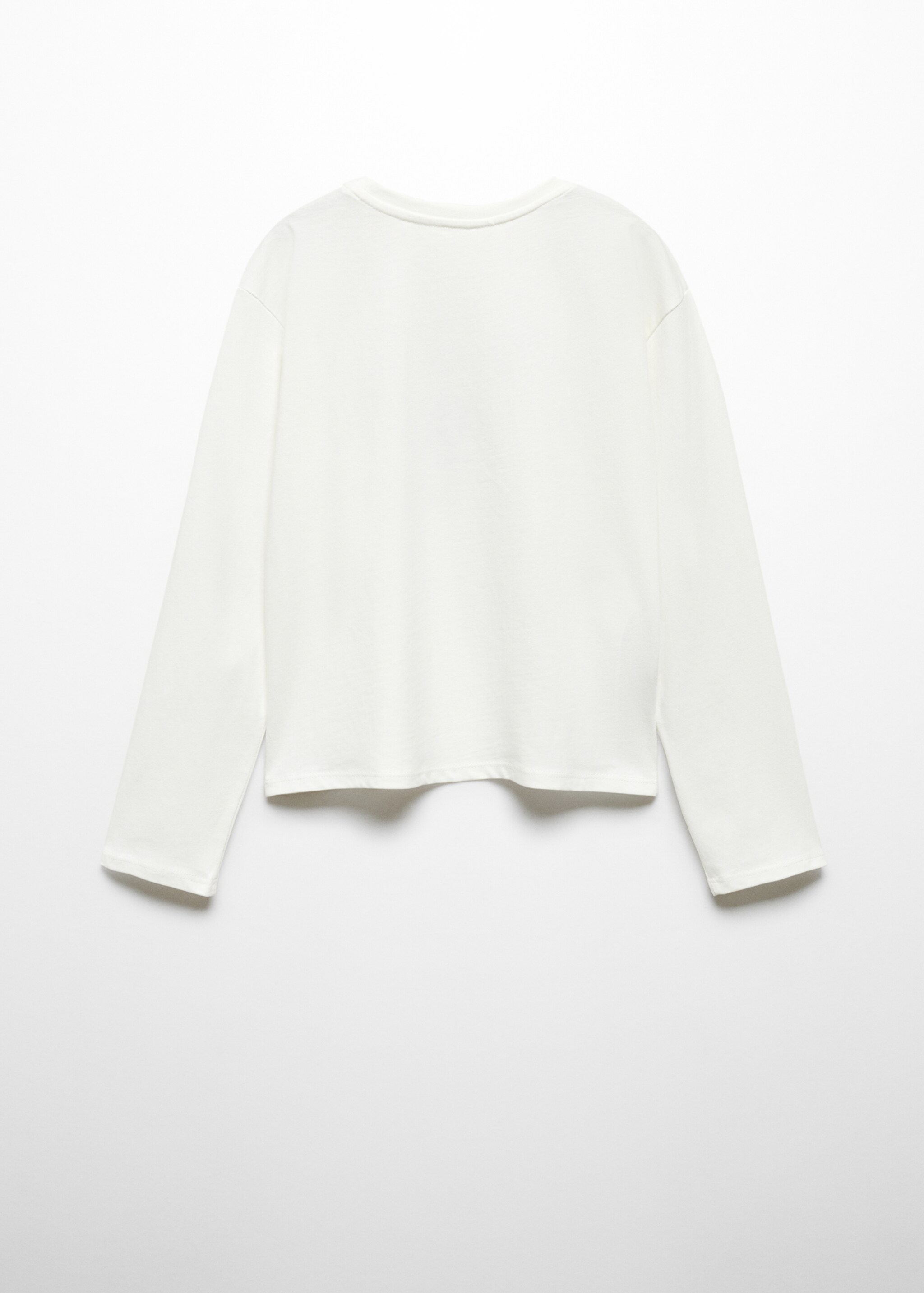 Bedrucktes Baumwoll-T-Shirt - Rückseite des Artikels, Cremeweiß. Ref: 57085145-00.