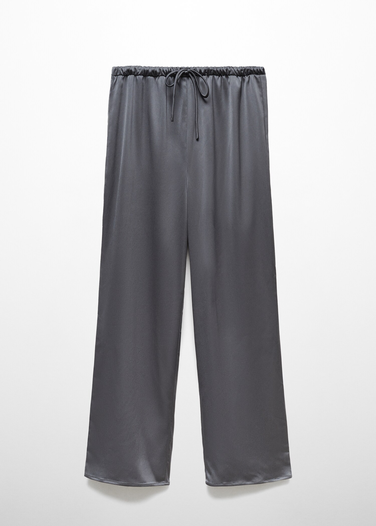 Satin-finish elastic waist trousers - Article without model