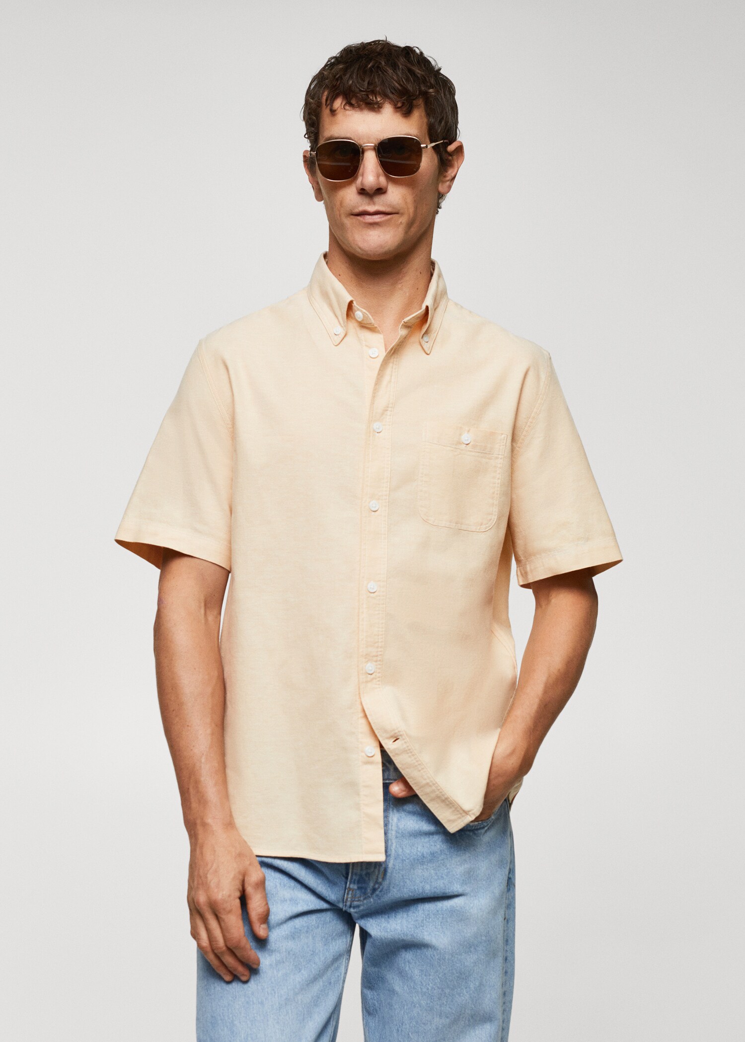 Camisa 100% algodón regular fit - Plano medio