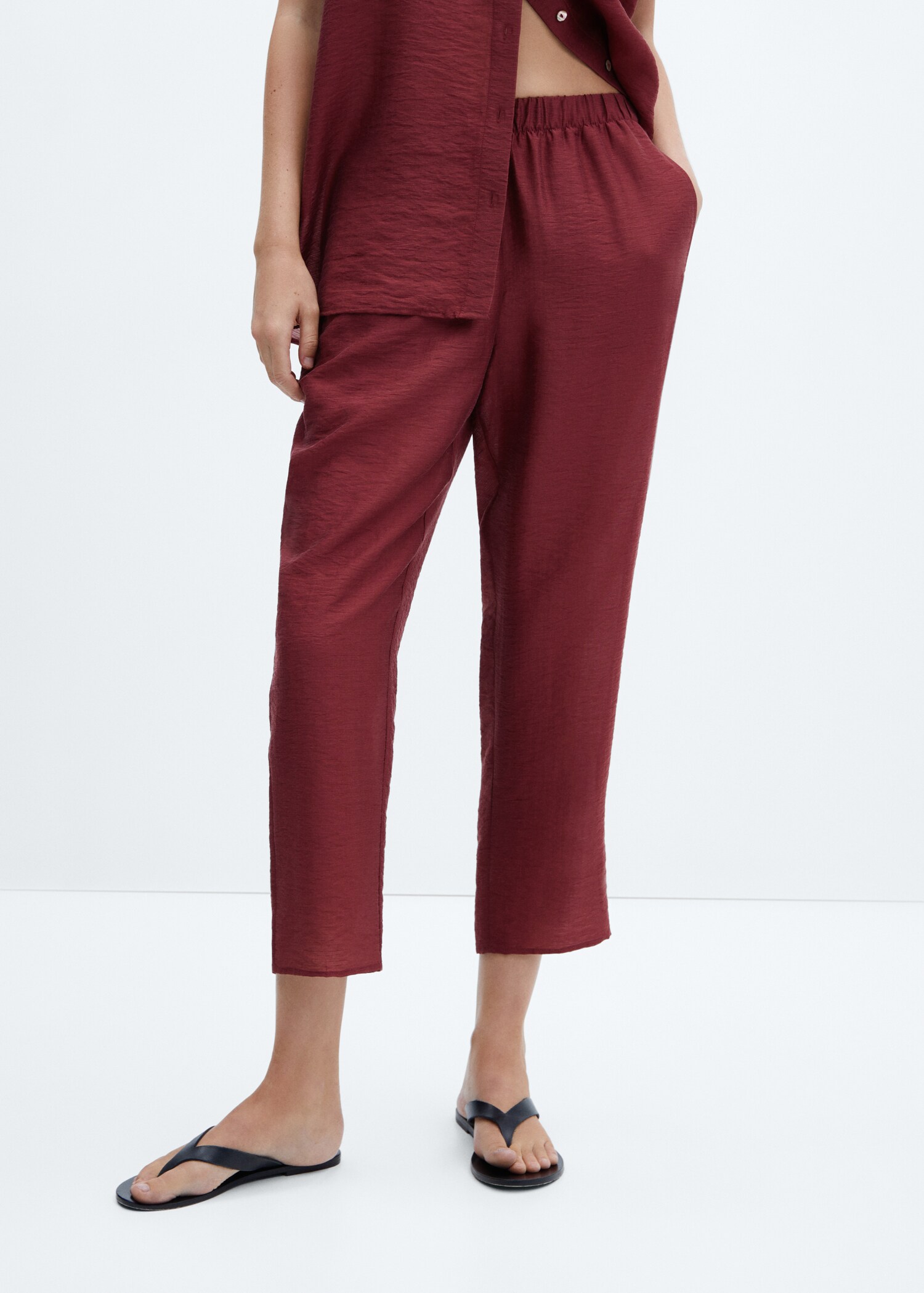 Satin lyocell trousers - Medium plane