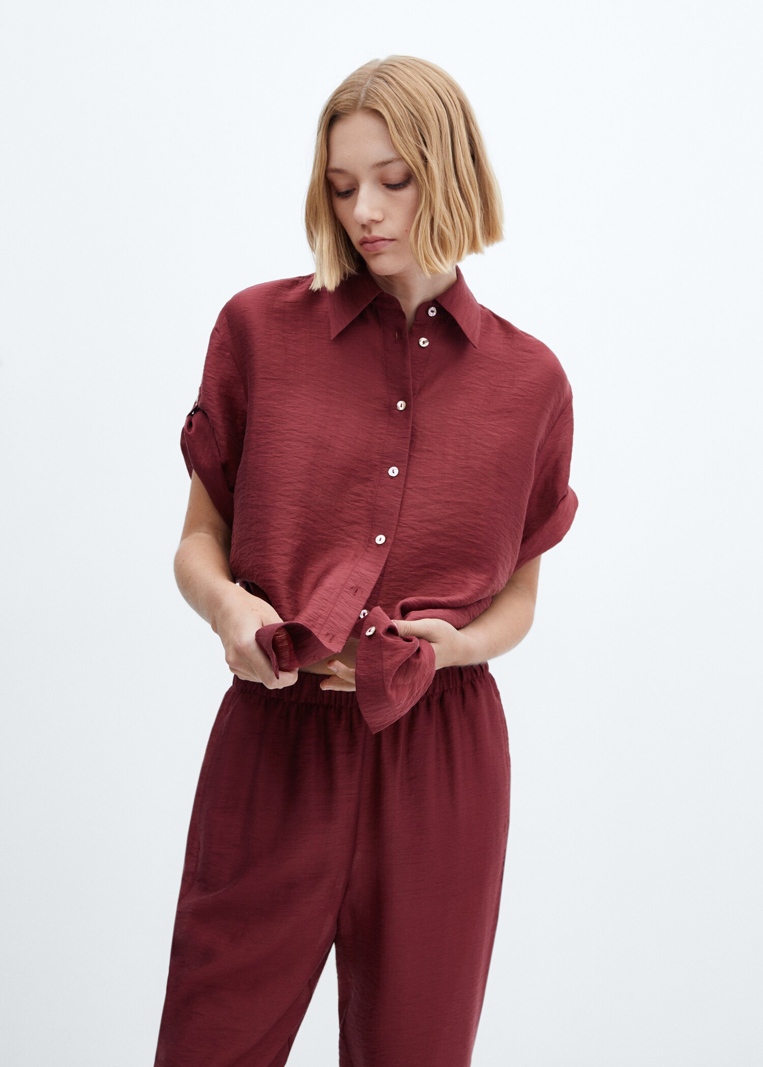 Satin lyocell trousers - Details of the article 1