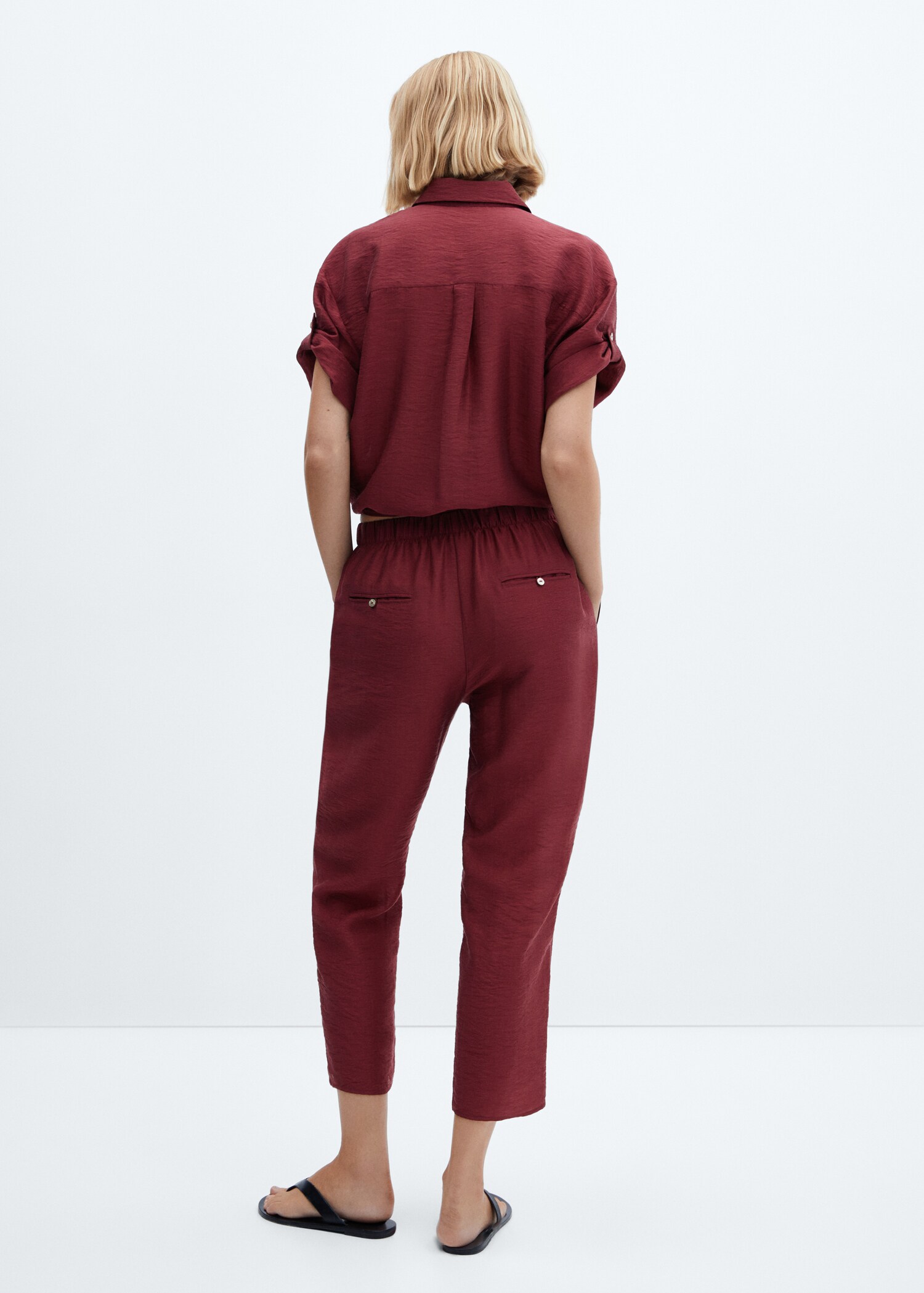 Satin lyocell trousers - Reverse of the article