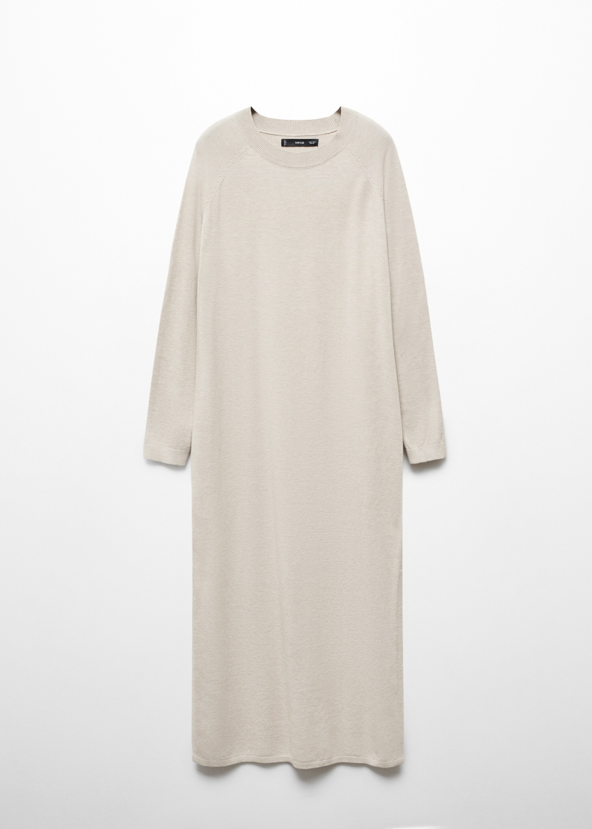 Round-neck knitted dress - Article without model, Light/Pastel Grey. Ref: 57085793-00.