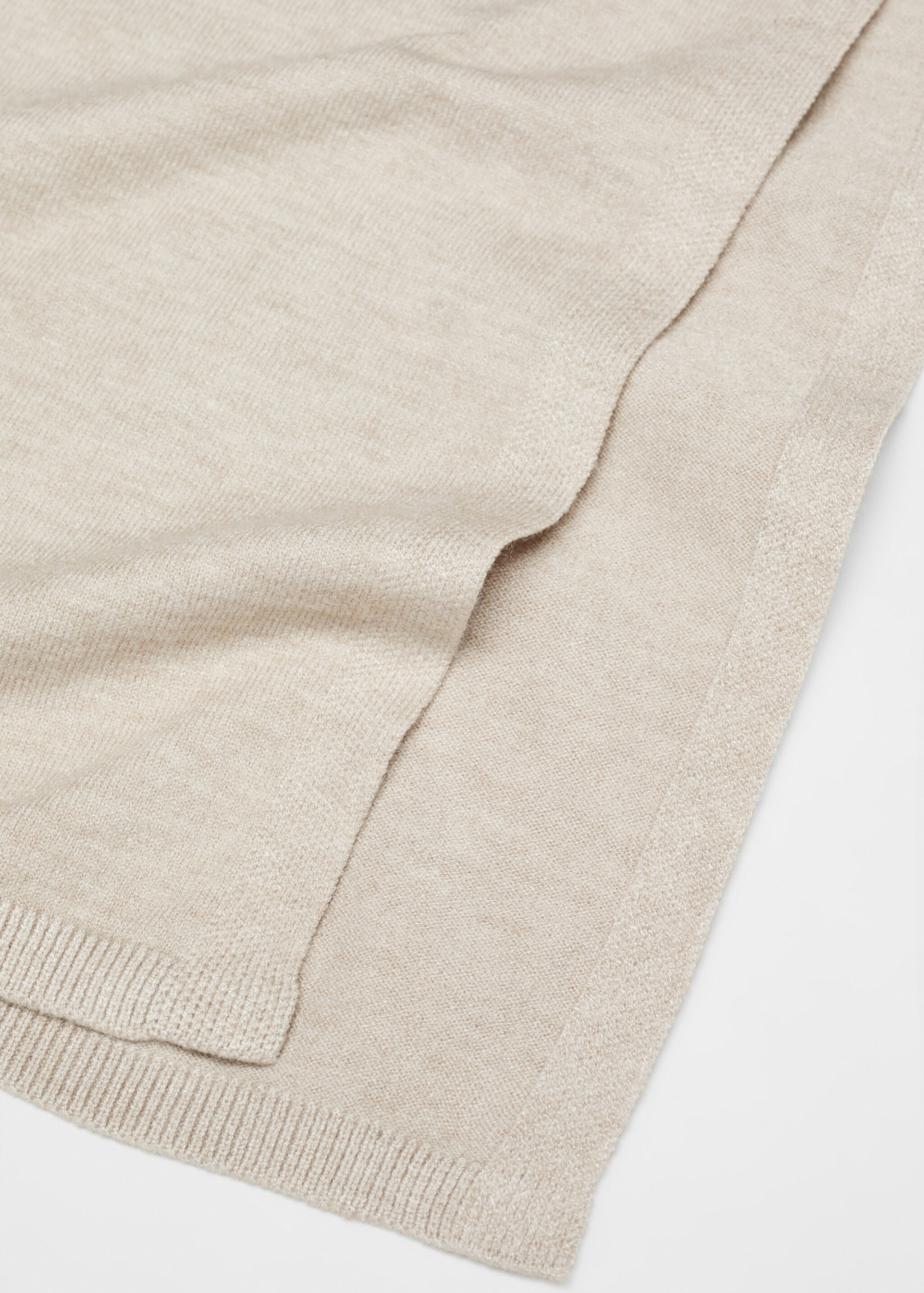 Round-neck knitted dress - Details of the article 8, Light/Pastel Grey. Ref: 57085793-00.