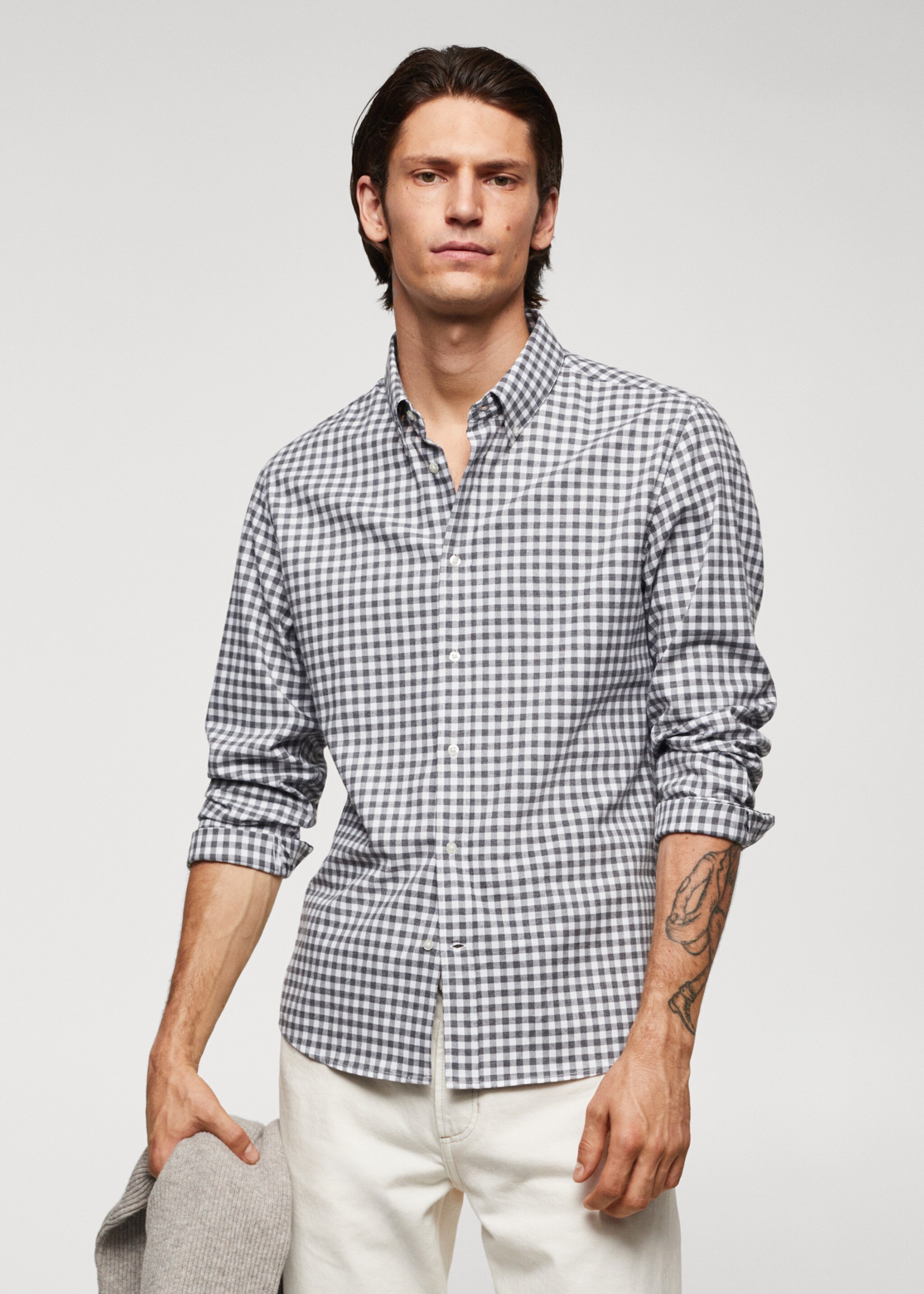 Camisa algodón cuadro vichy - Plano medio