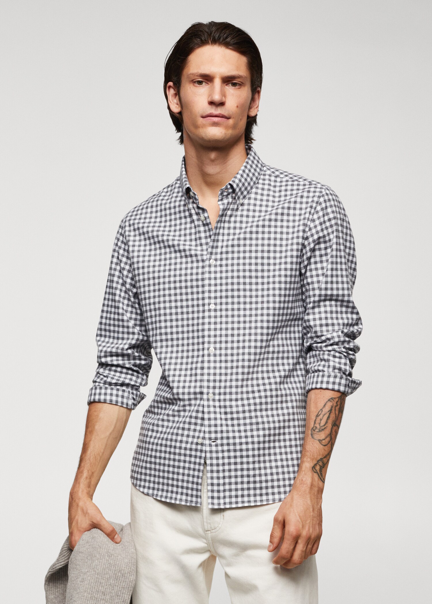 Gingham check cotton shirt - Medium plane