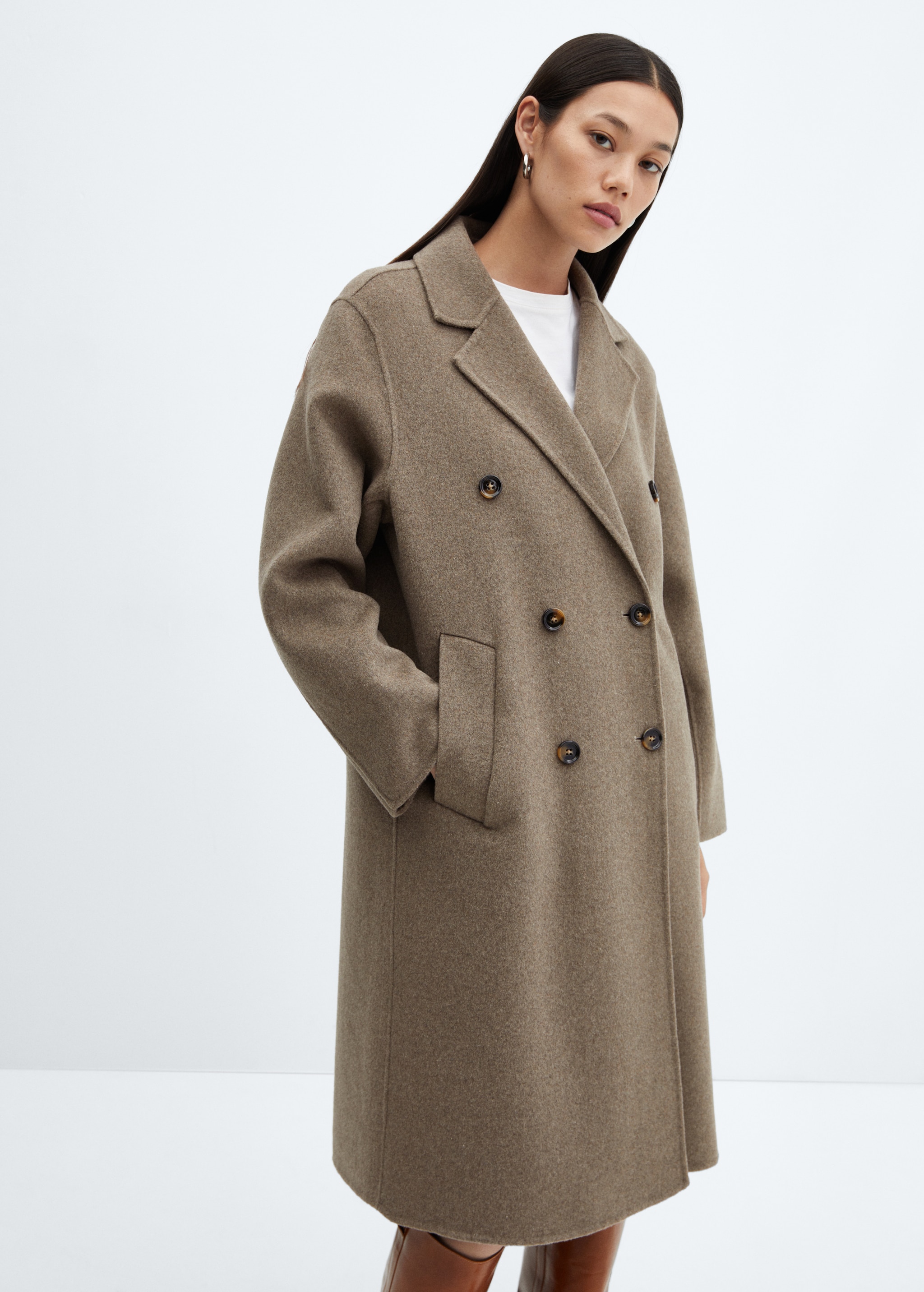 Handmade oversized wool coat - Women | MANGO OUTLET USA