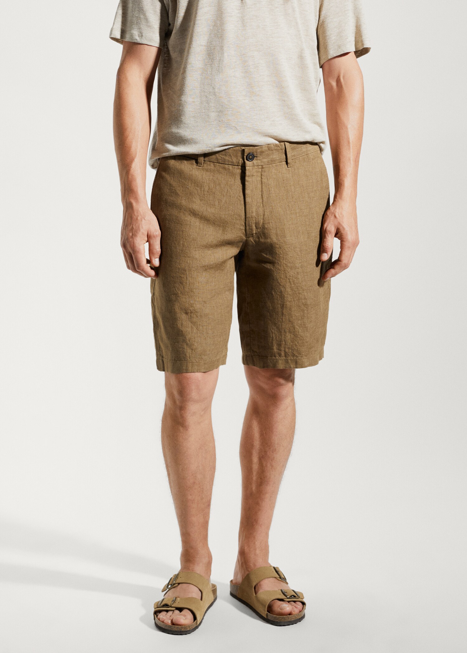 100% linen bermuda shorts - Medium plane