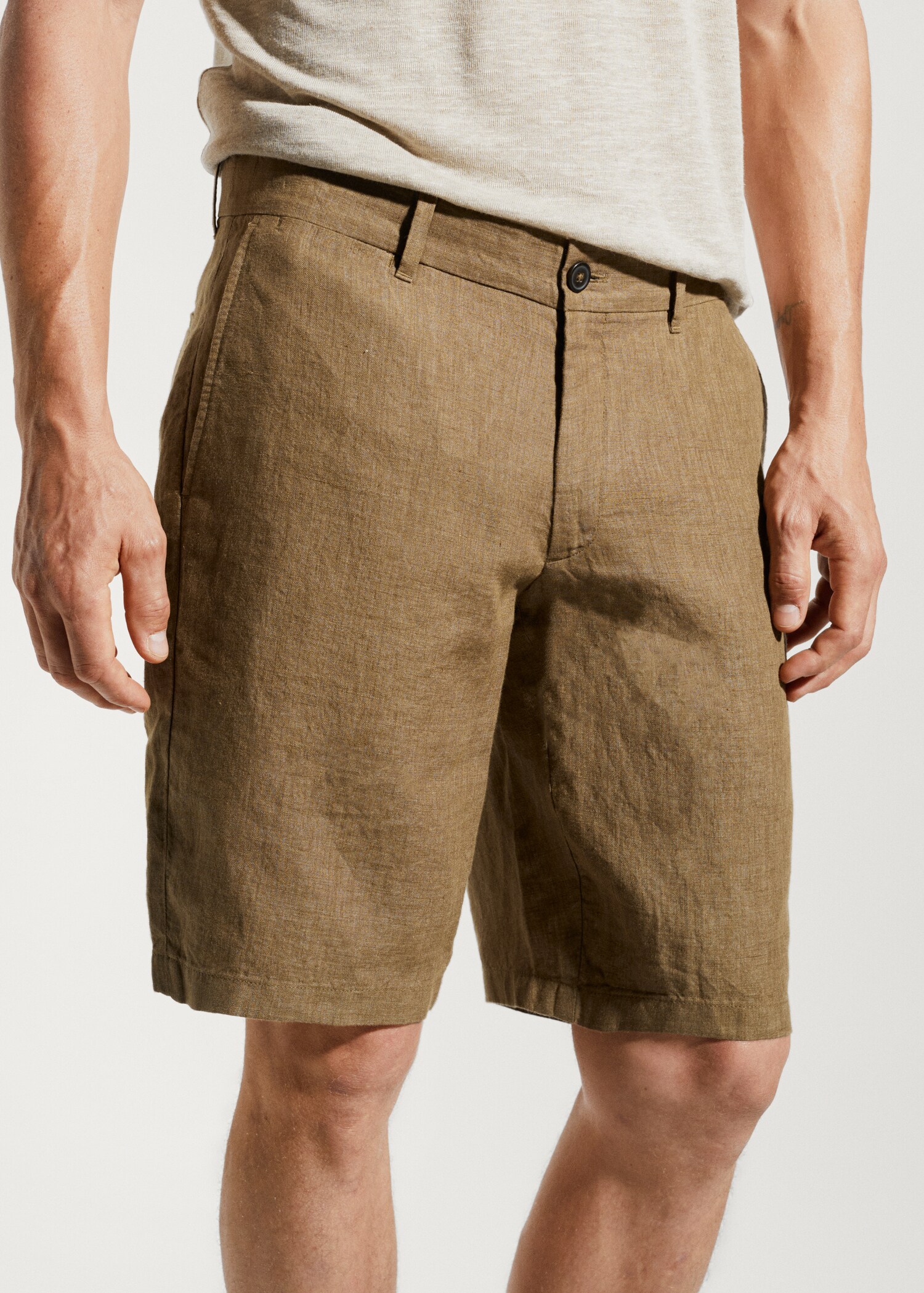 100% linen bermuda shorts - Details of the article 1