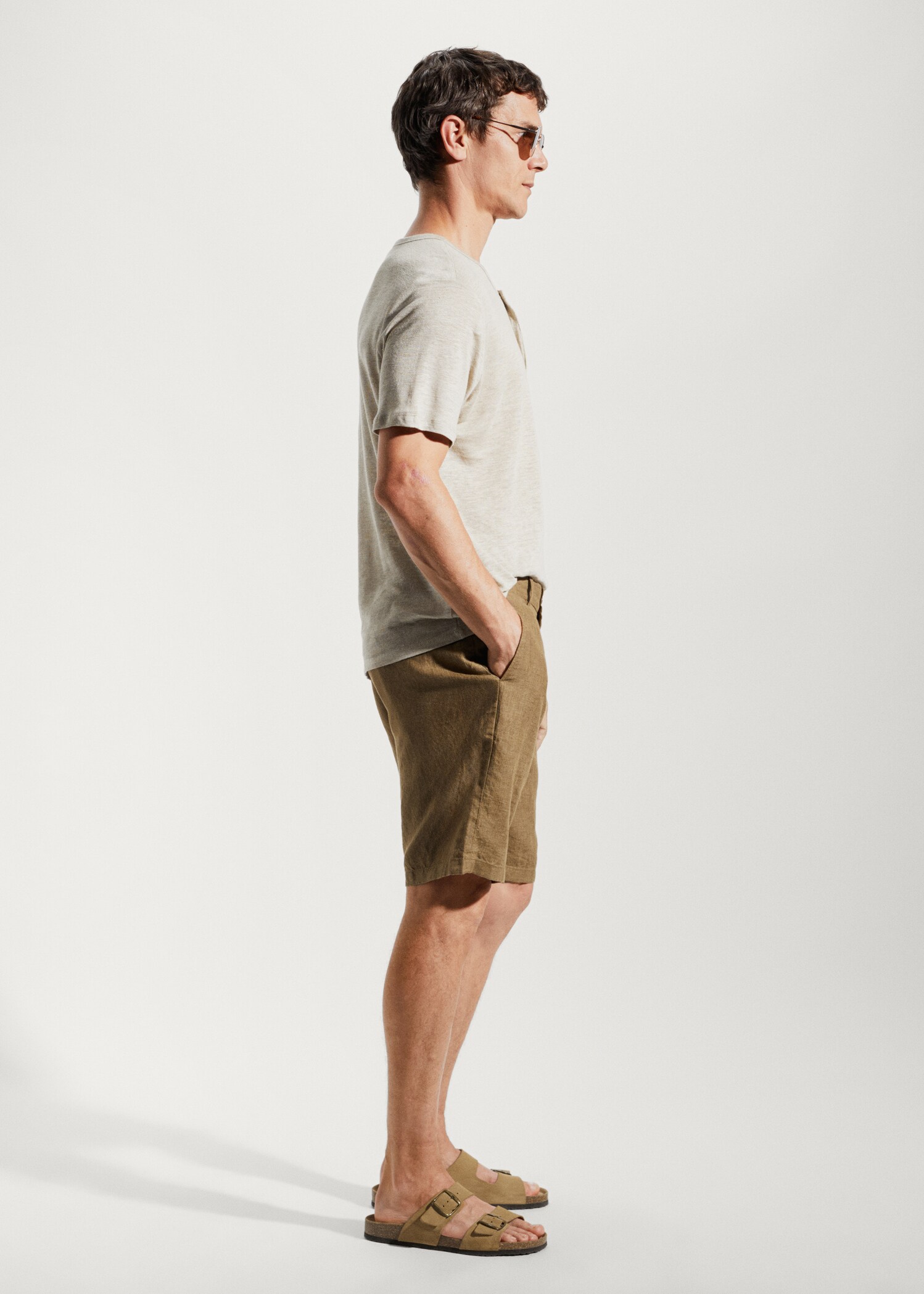 100% linen bermuda shorts - Details of the article 2