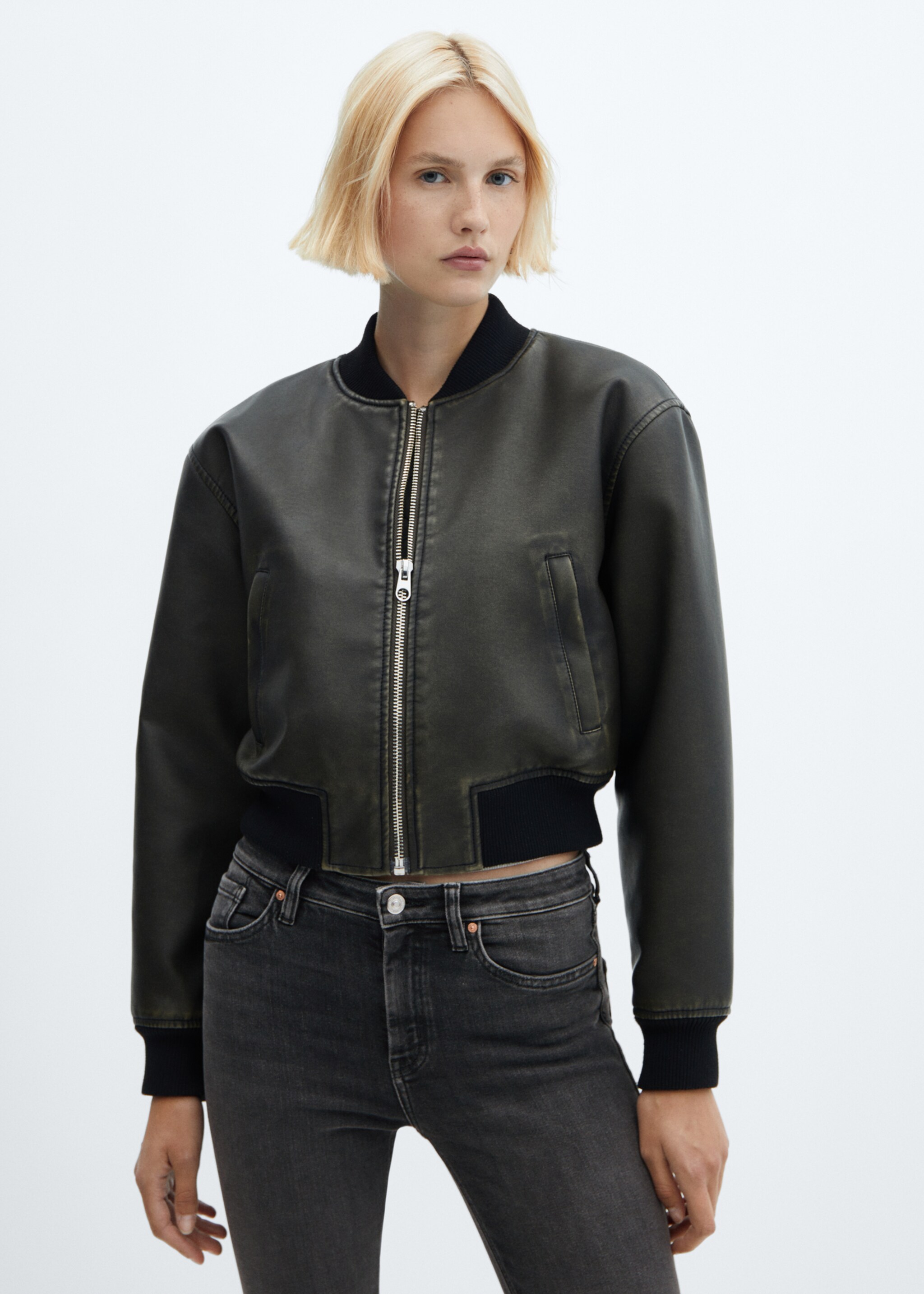 Skinny cropped jeans - Details of the article 1, Open Grey. Ref: 57085957-00.