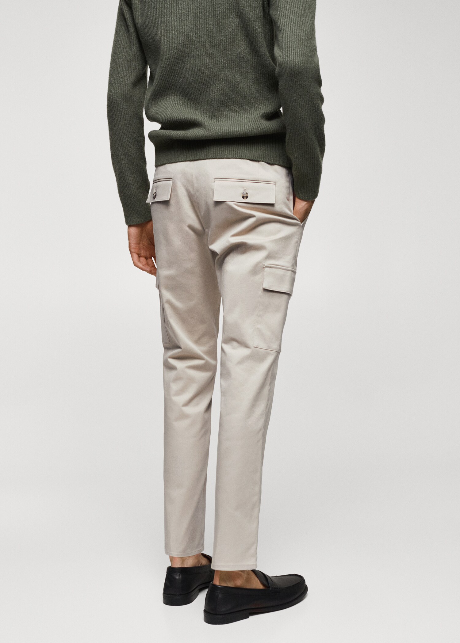 Slim-fit cotton cargo trousers - Reverse of the article