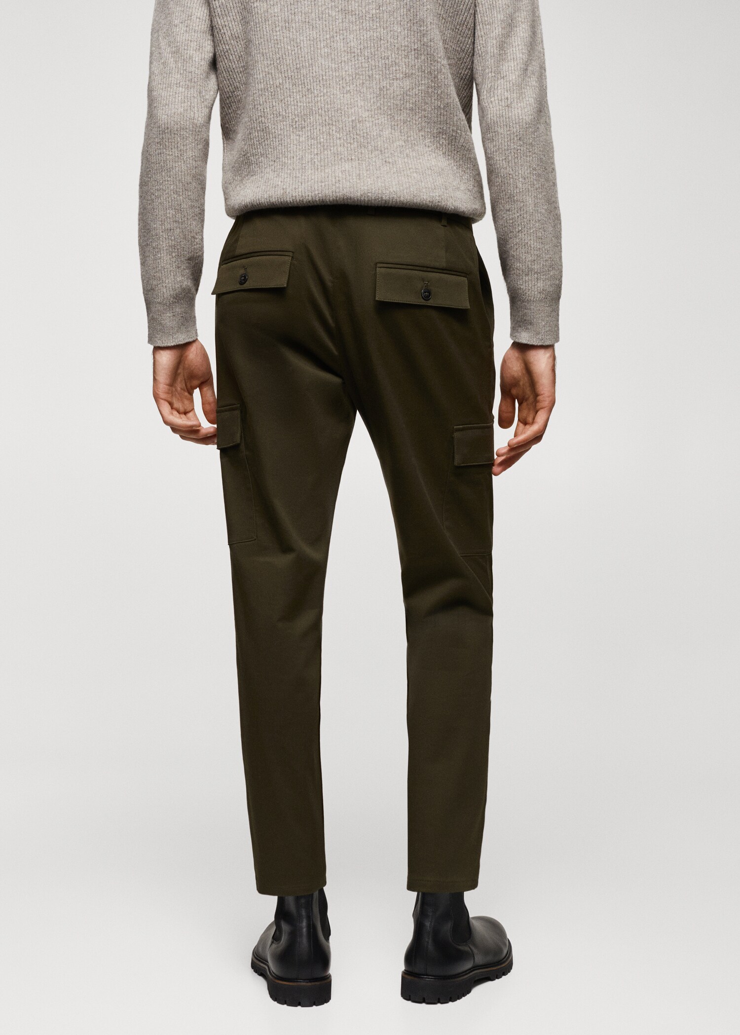 Slim-fit cotton cargo trousers - Reverse of the article