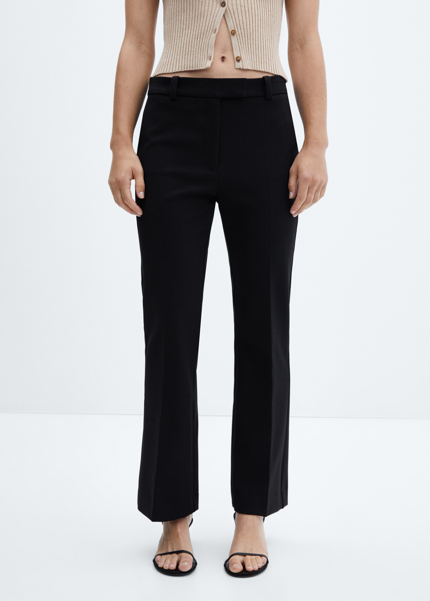 Cropped flared trousers - Medium plane