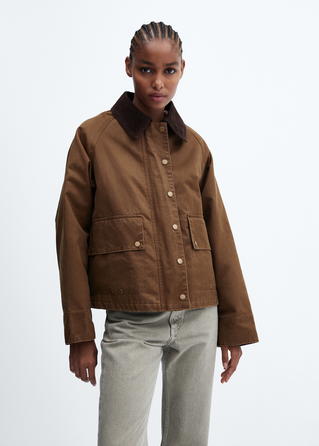 Parka courte effet cire