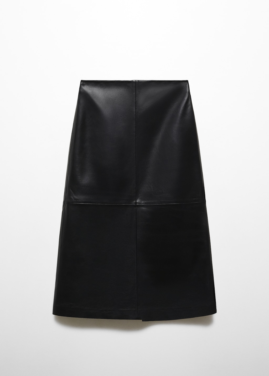 Black leather midi skirt zara online