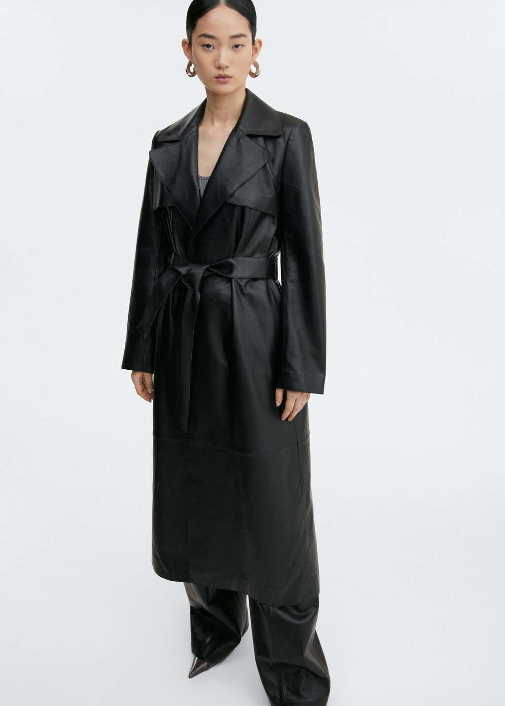 100 leather trench coat