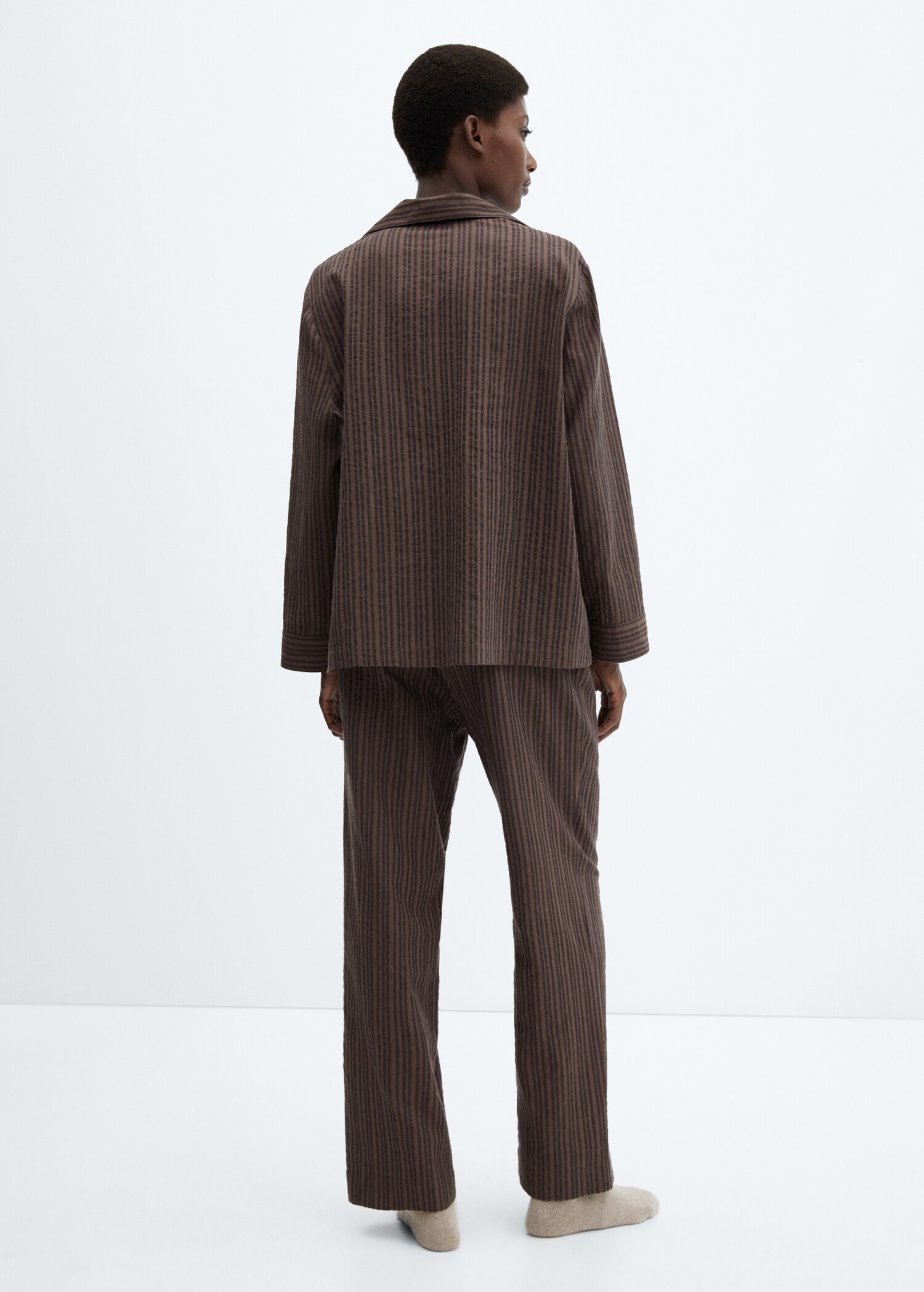 Pyjama long coton rayures - Verso de l’article