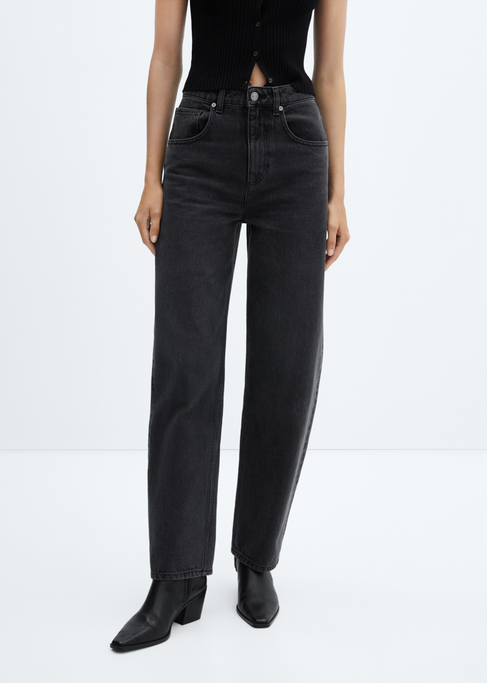 Jean balloon taille haute - Plan moyen
