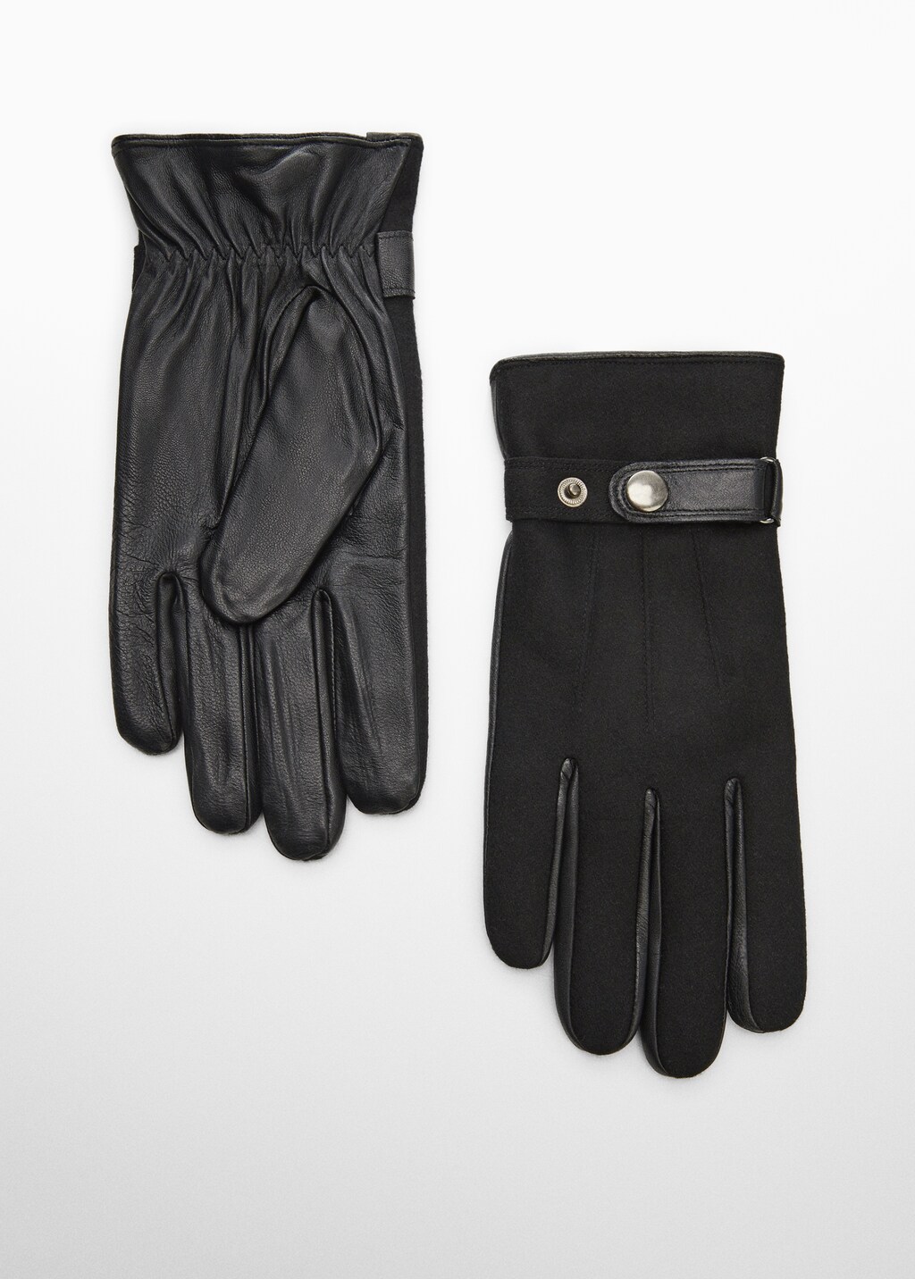 Wool blend lining leather gloves Men MANGO OUTLET United Kingdom