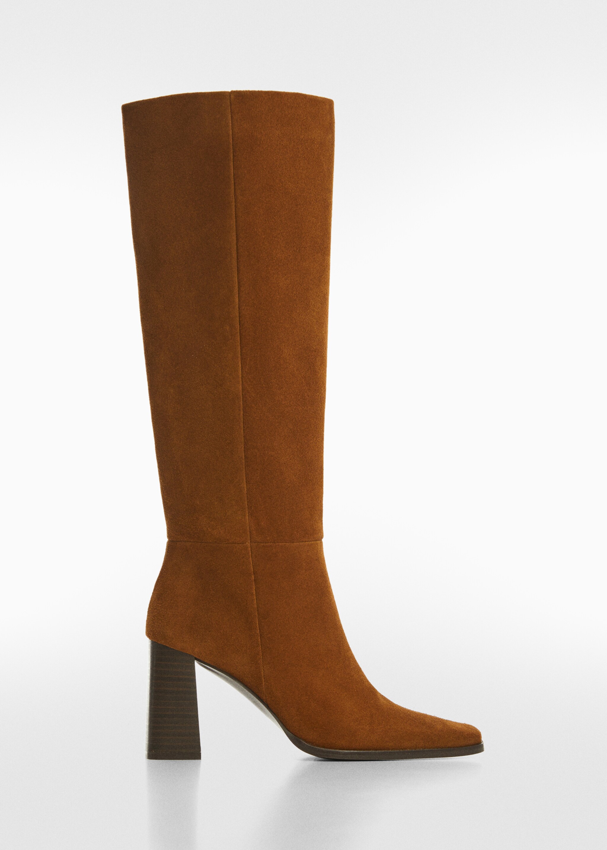 Heel suede boots - Article without model, Tobacco Brown. Ref: 57086031-00.