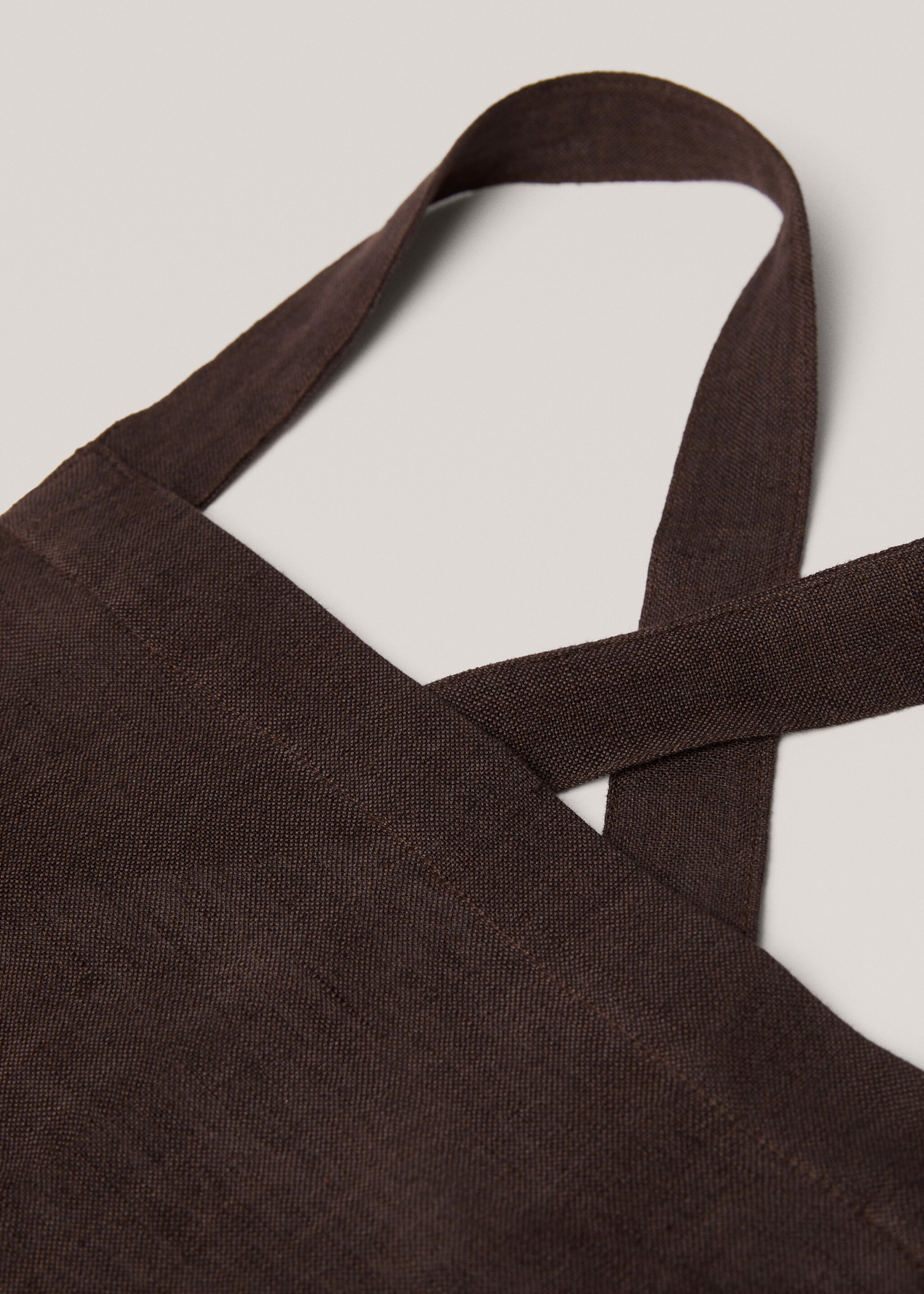 Tablier lin et coton - Détail de l'article 1, Marron. Ref: 57086310-00.