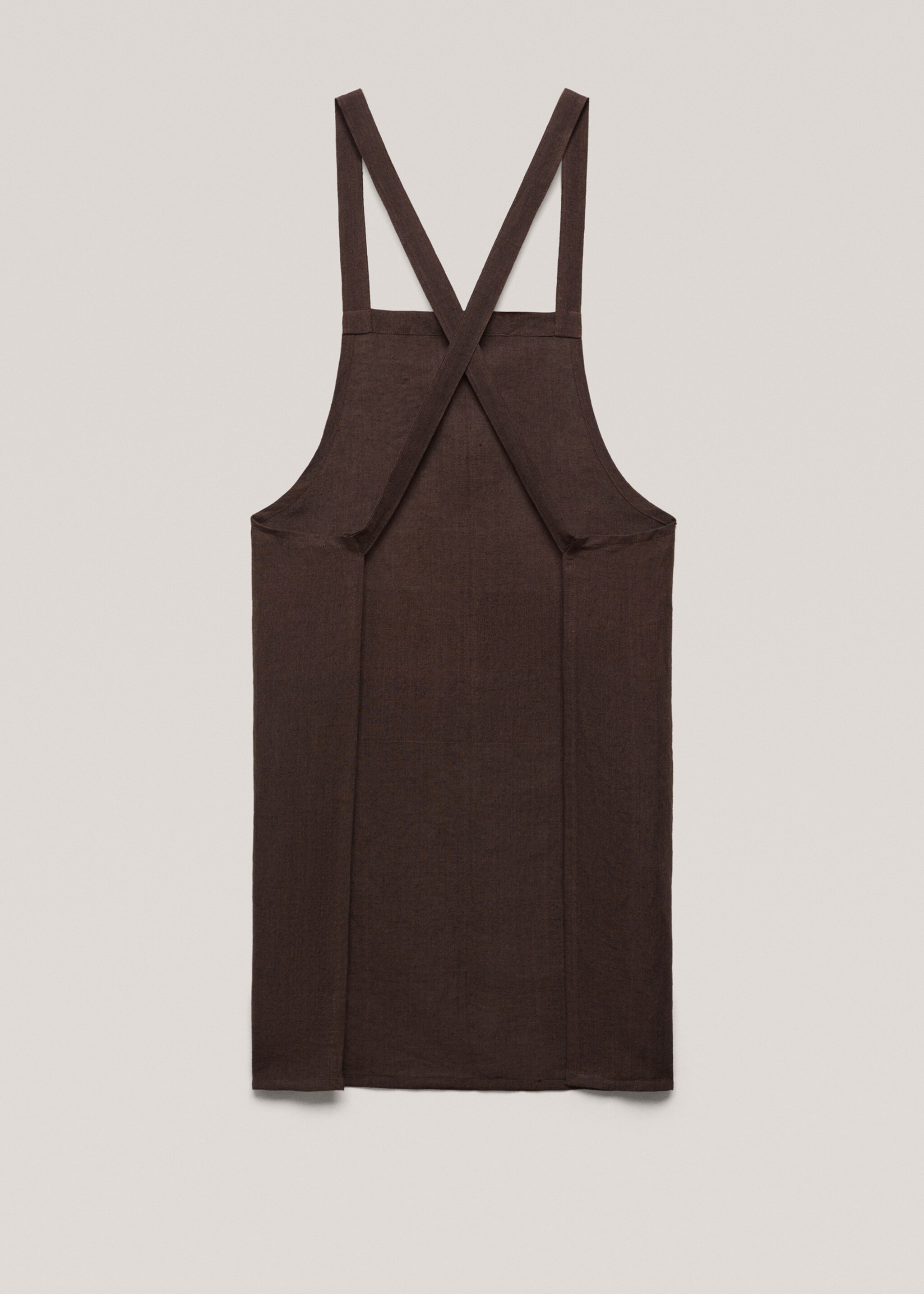 Tablier lin et coton - Détail de l'article 3, Marron. Ref: 57086310-00.