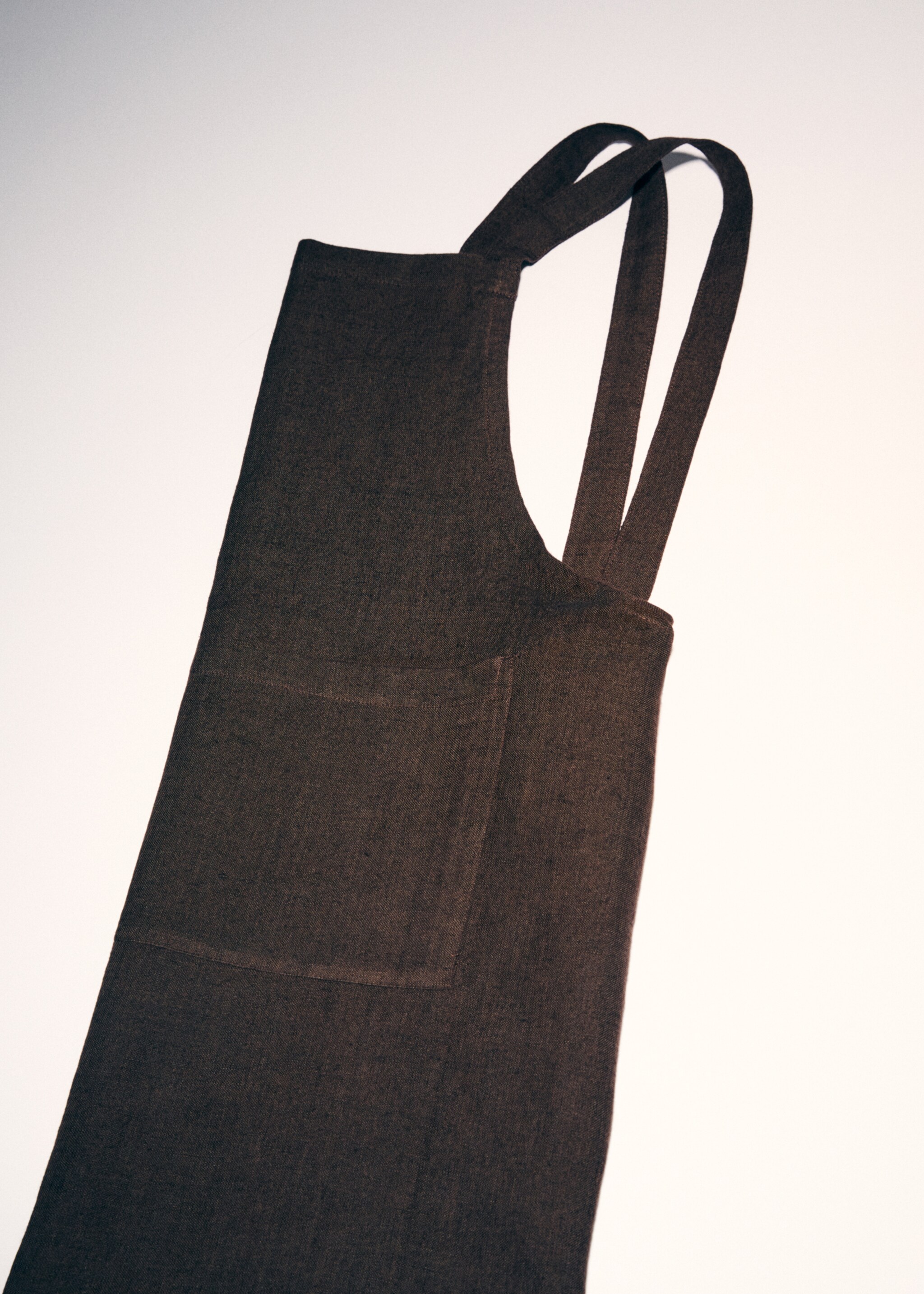 Tablier lin et coton - Détail de l'article 6, Marron. Ref: 57086310-00.