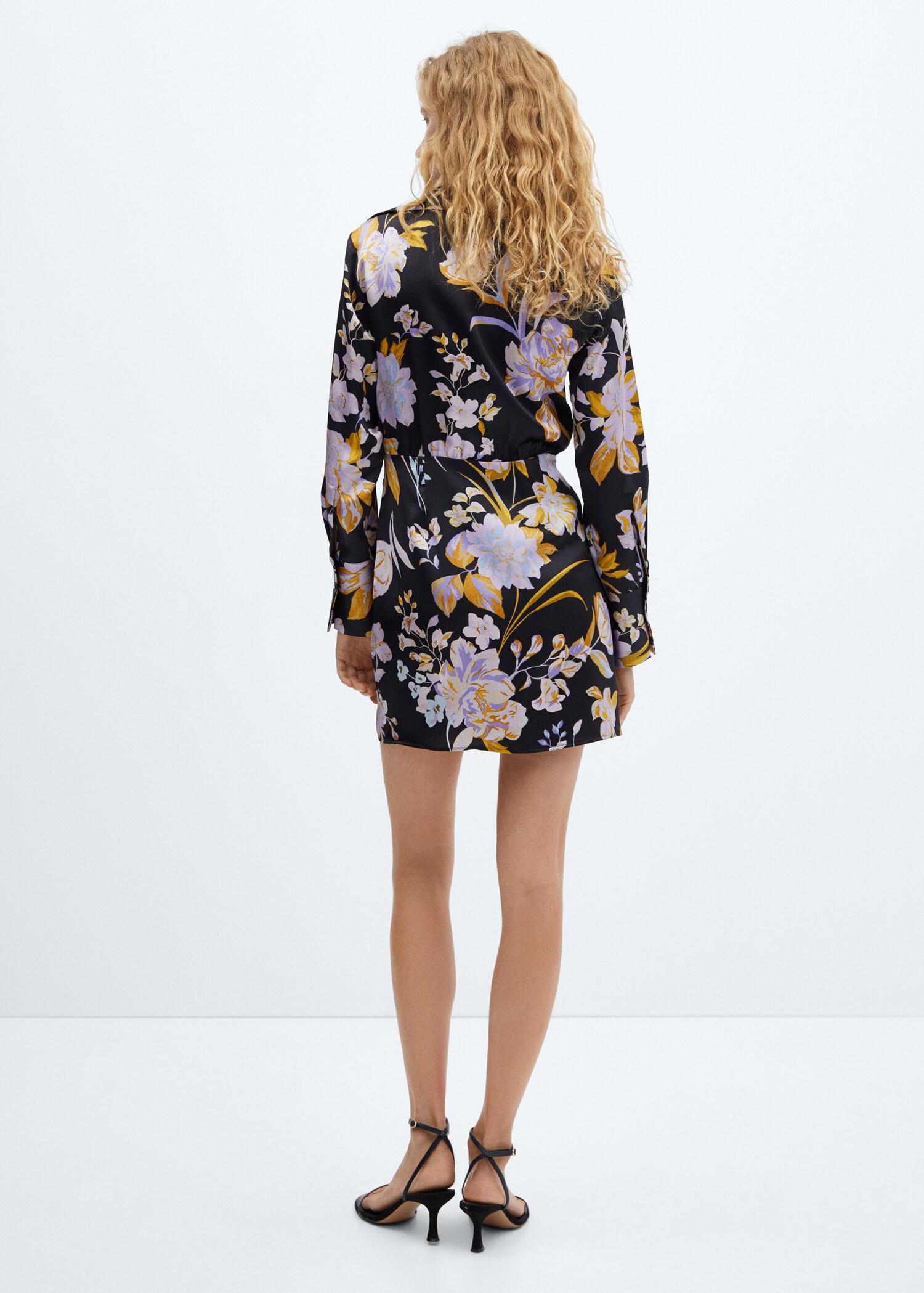 Floral-print satin dress - Reverse of the article