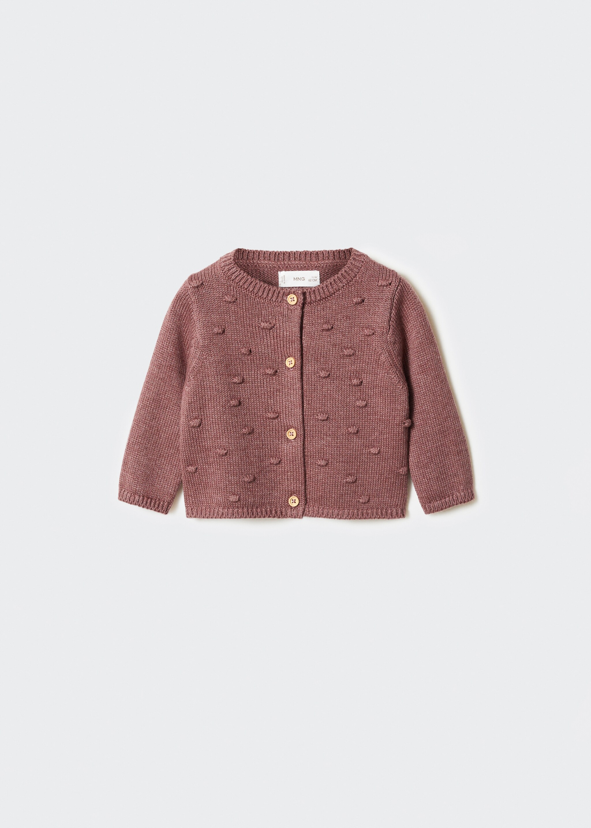 Embroidered knit cardigan - Article without model, Pink. Ref: 57086710-00.