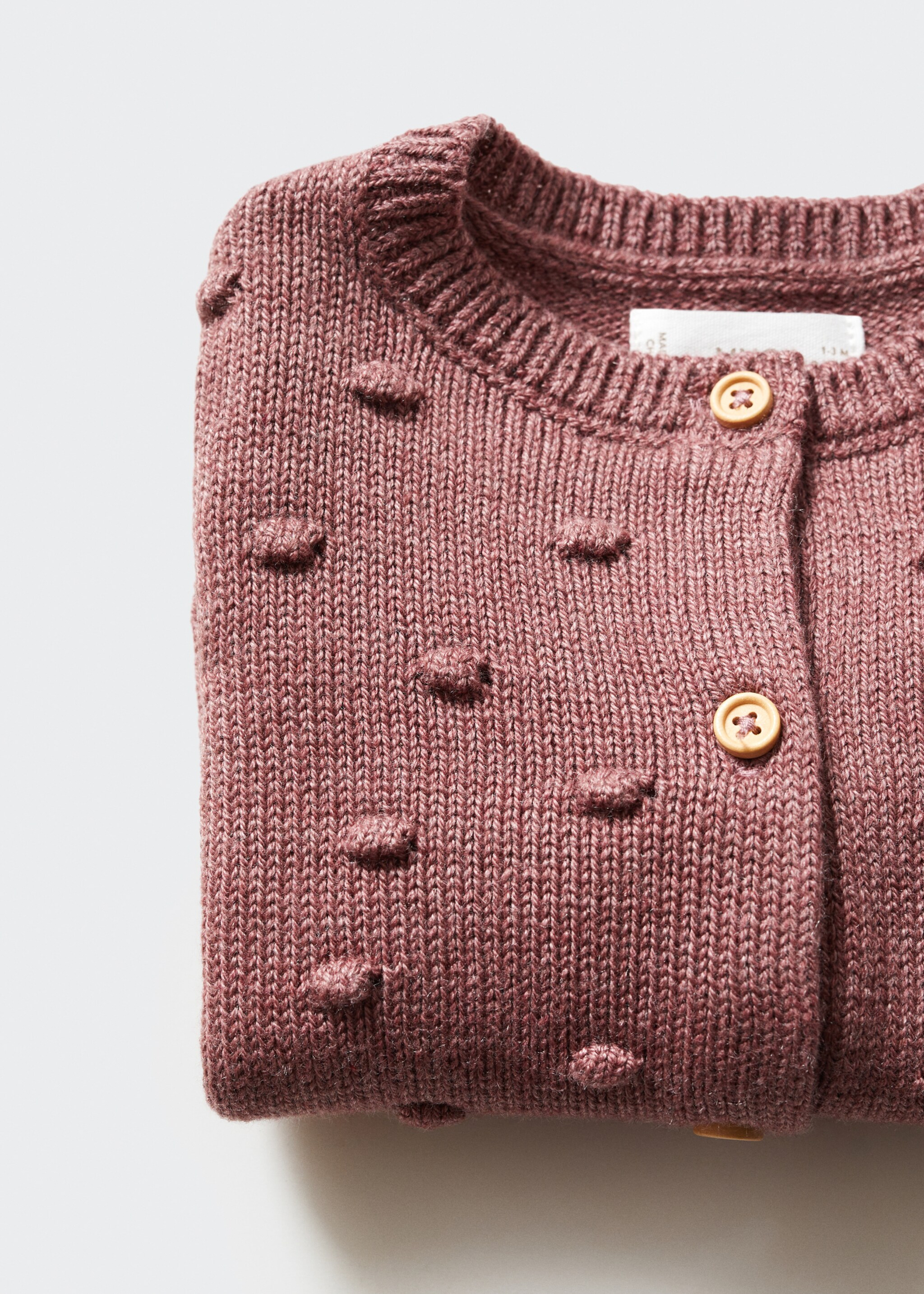 Embroidered knit cardigan - Details of the article 0, Pink. Ref: 57086710-00.