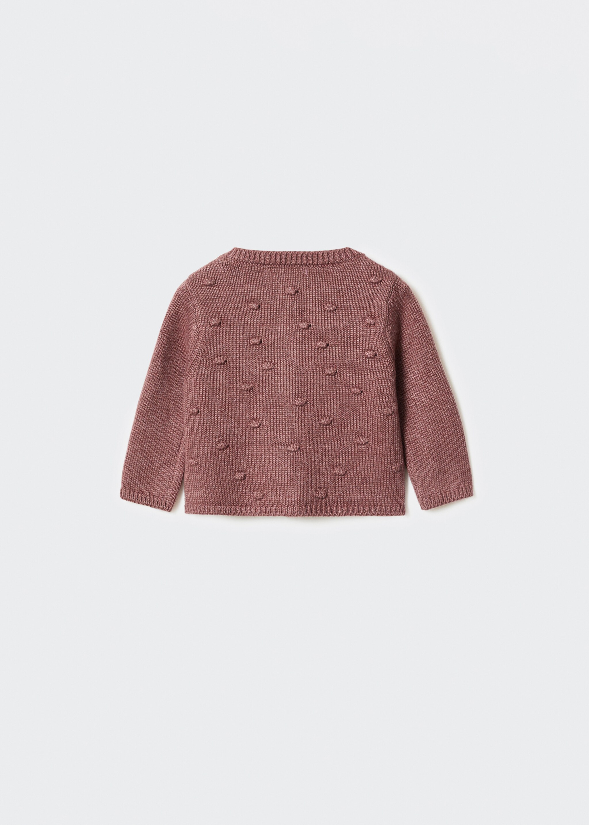Embroidered knit cardigan - Reverse of the article, Pink. Ref: 57086710-00.