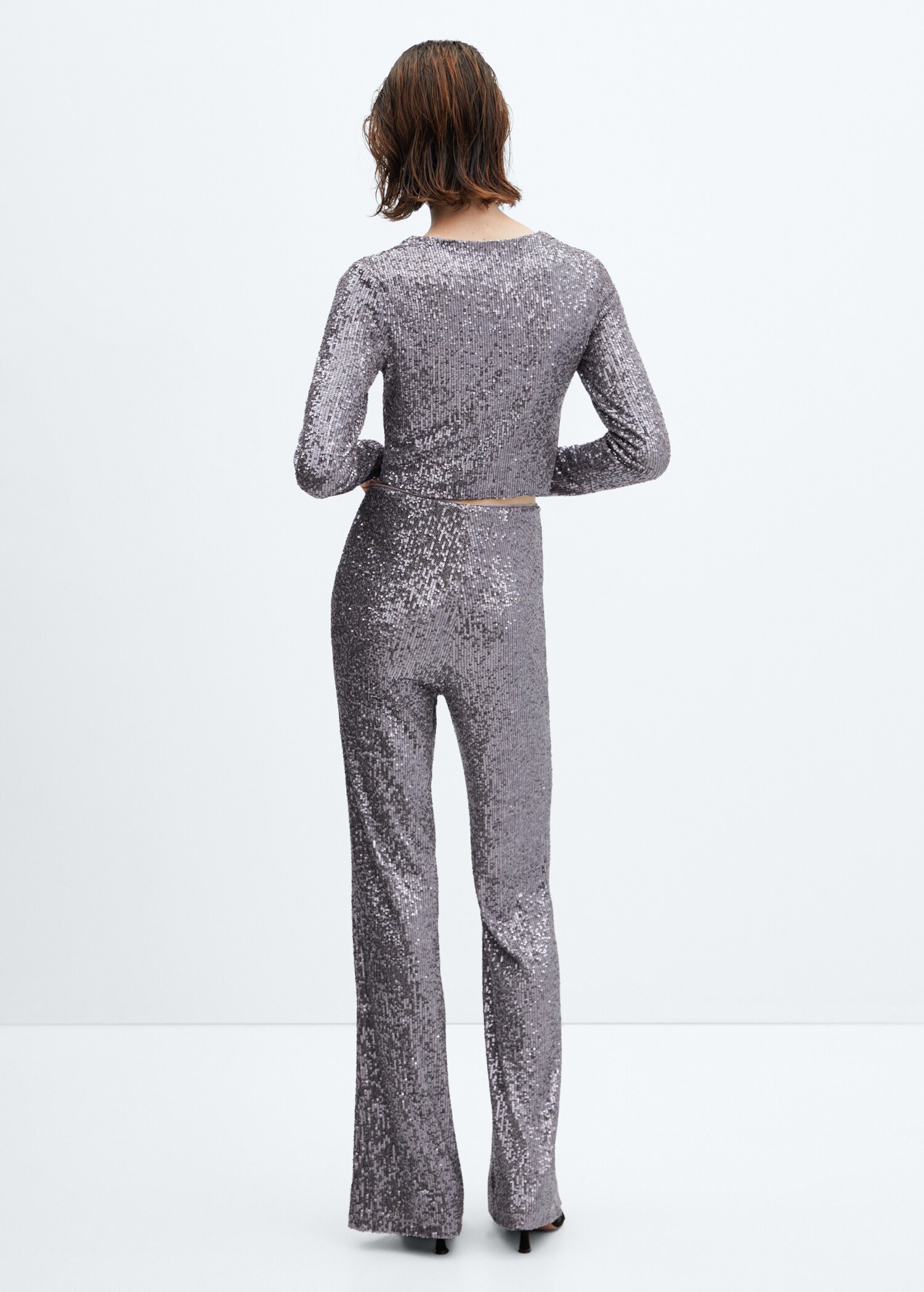 Flared broek met pailletten - Achterkant van het artikel