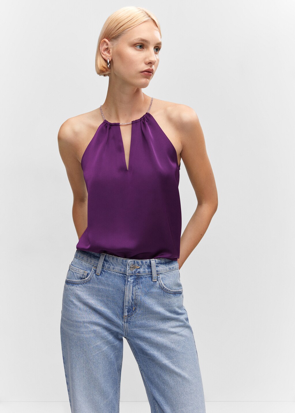 Top halter detalle strass