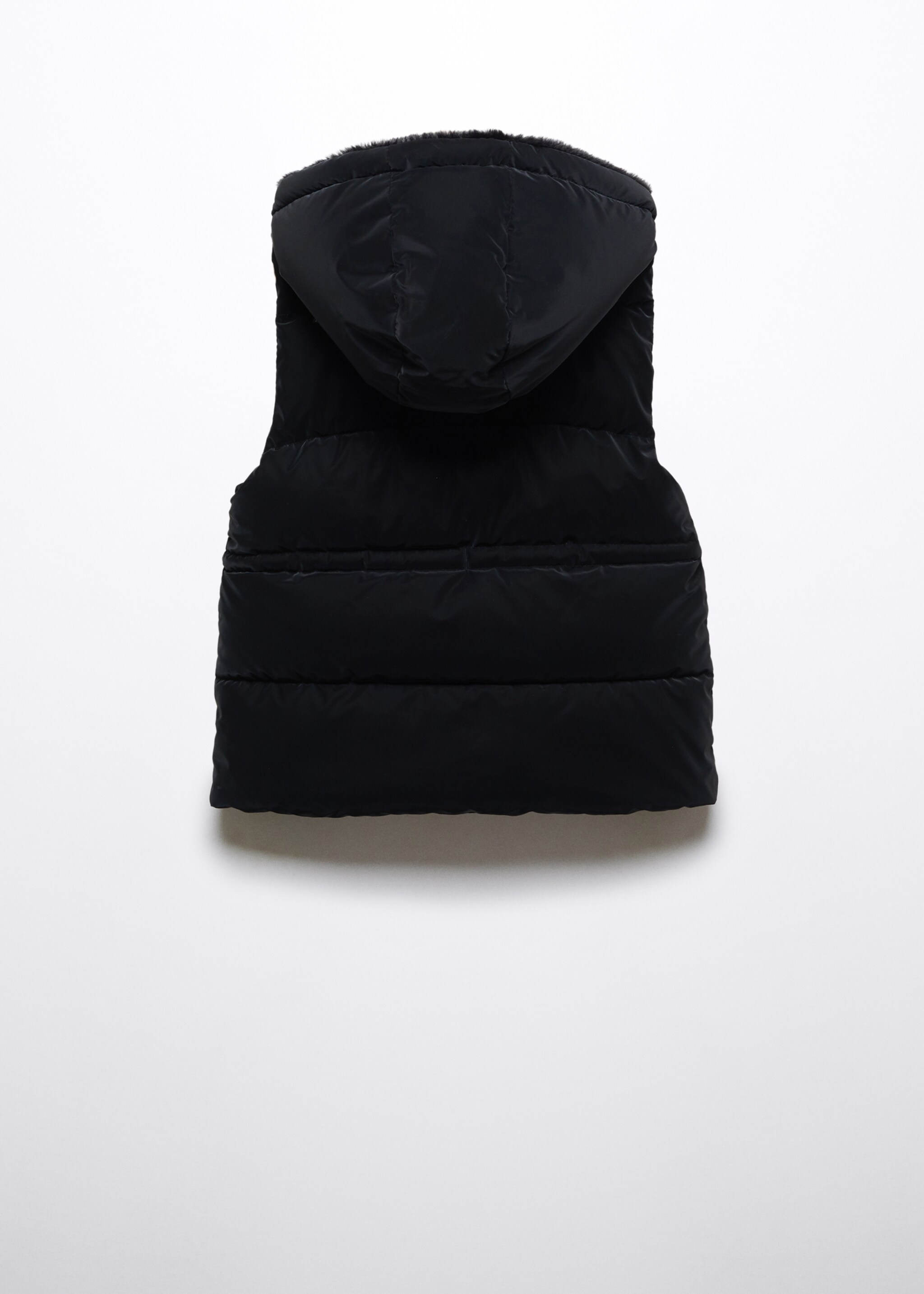Quilted gilet with fur-effect hood - Details of the article 3