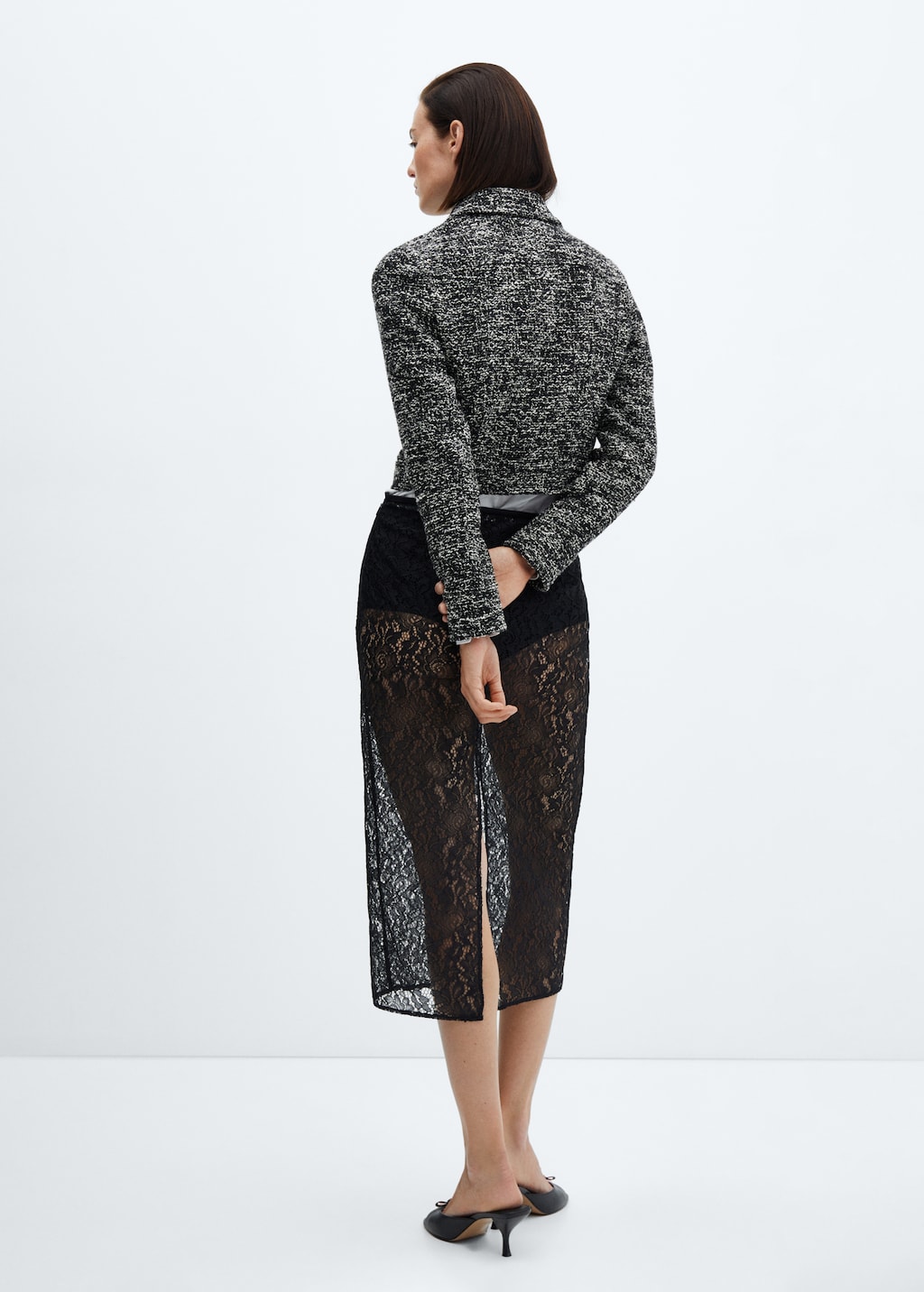 tweed long gilet | ENEU