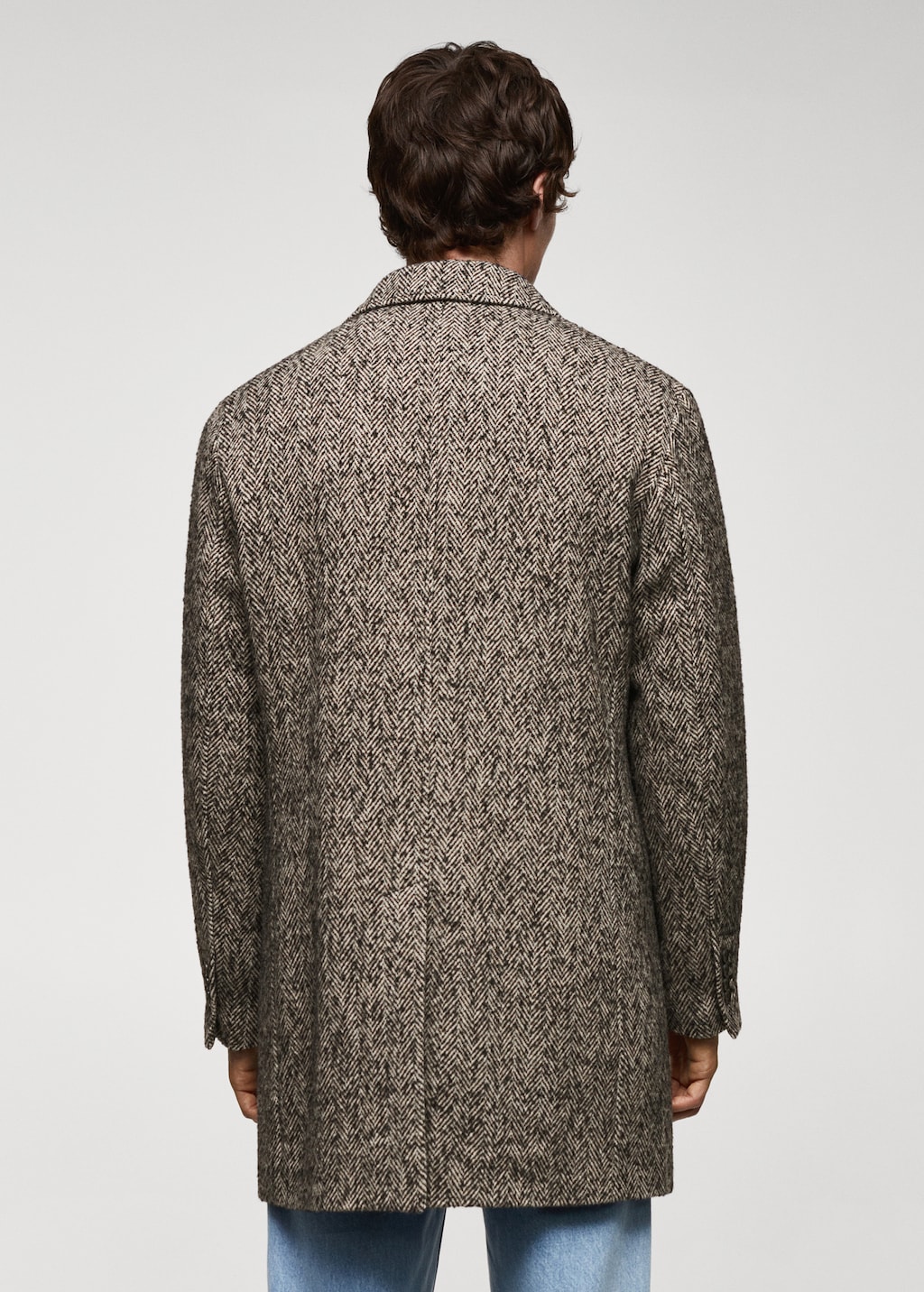 jones New York Men's 100% Merino Wool Herringbone Brown