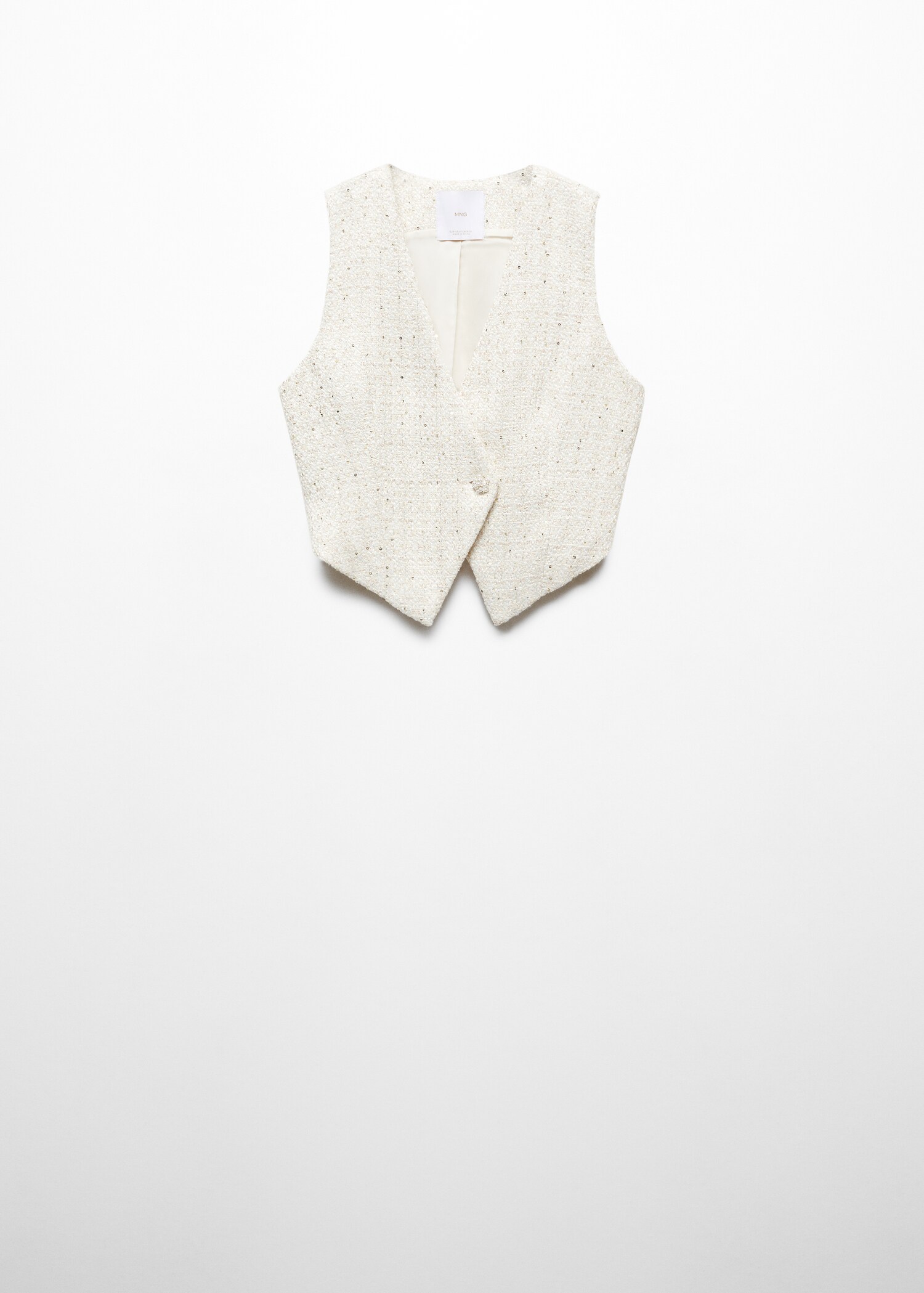 Tweed gilet with jewel button - Article without model