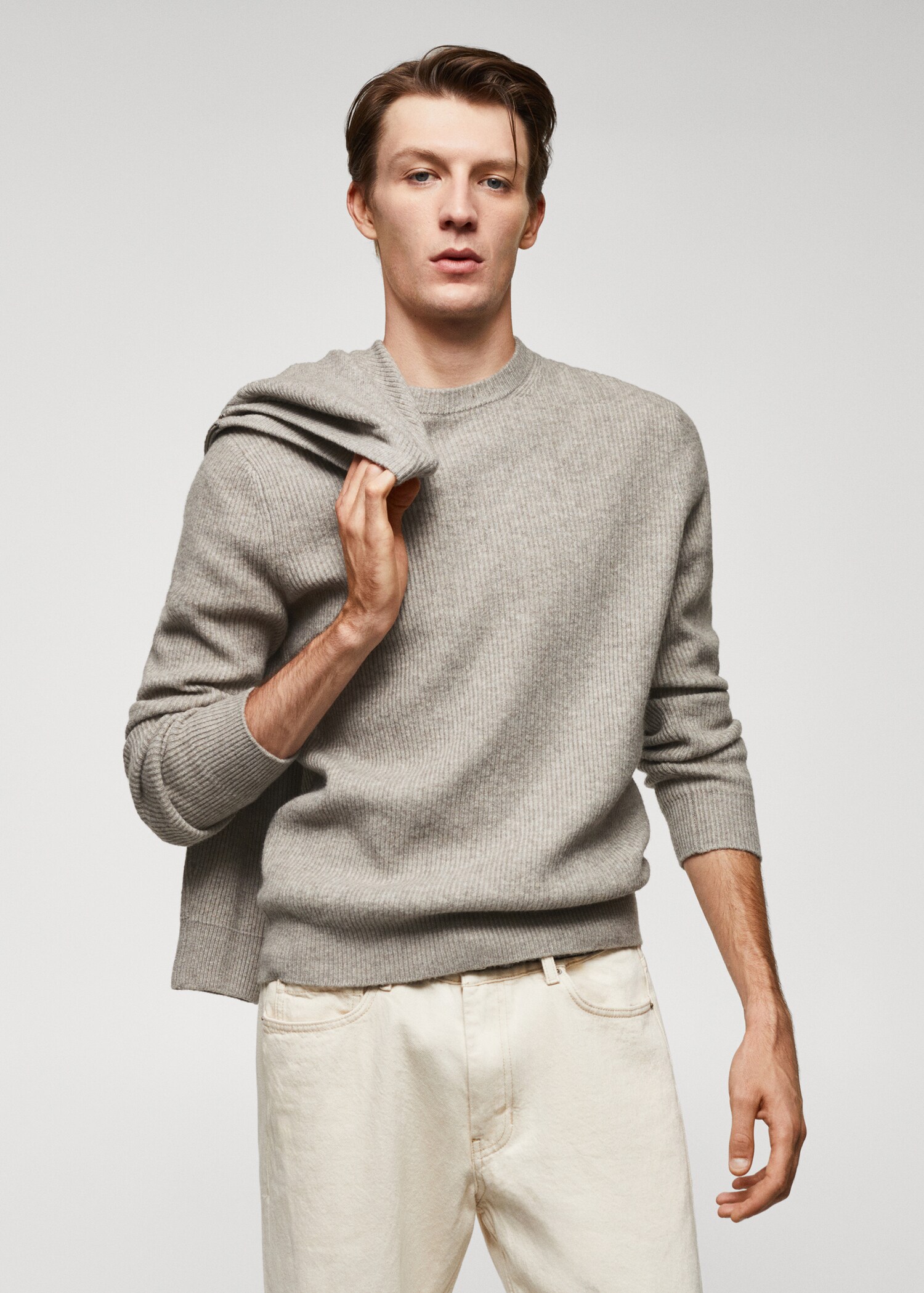 Ribbed knit sweater - Medium plane
