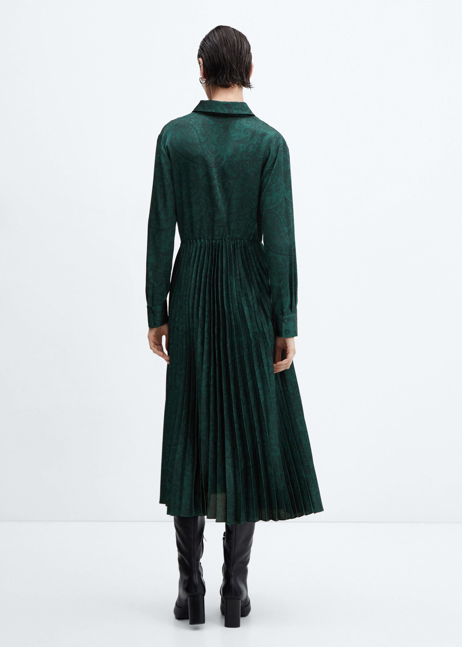 Paisley-print satin dress - Reverse of the article