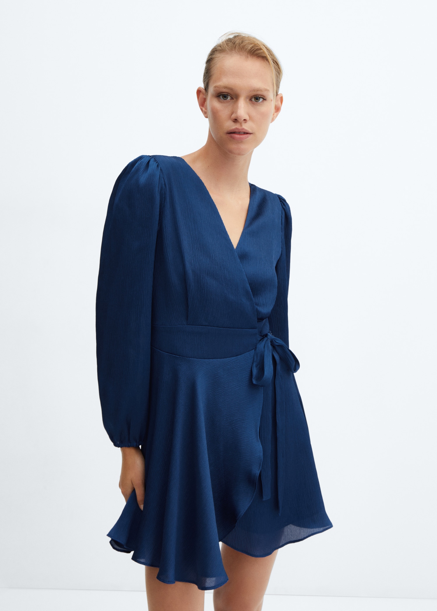 Flowy wrap dress - Women | MANGO OUTLET Norway Flowy wrap dress - Women | MANGO OUTLET Norway