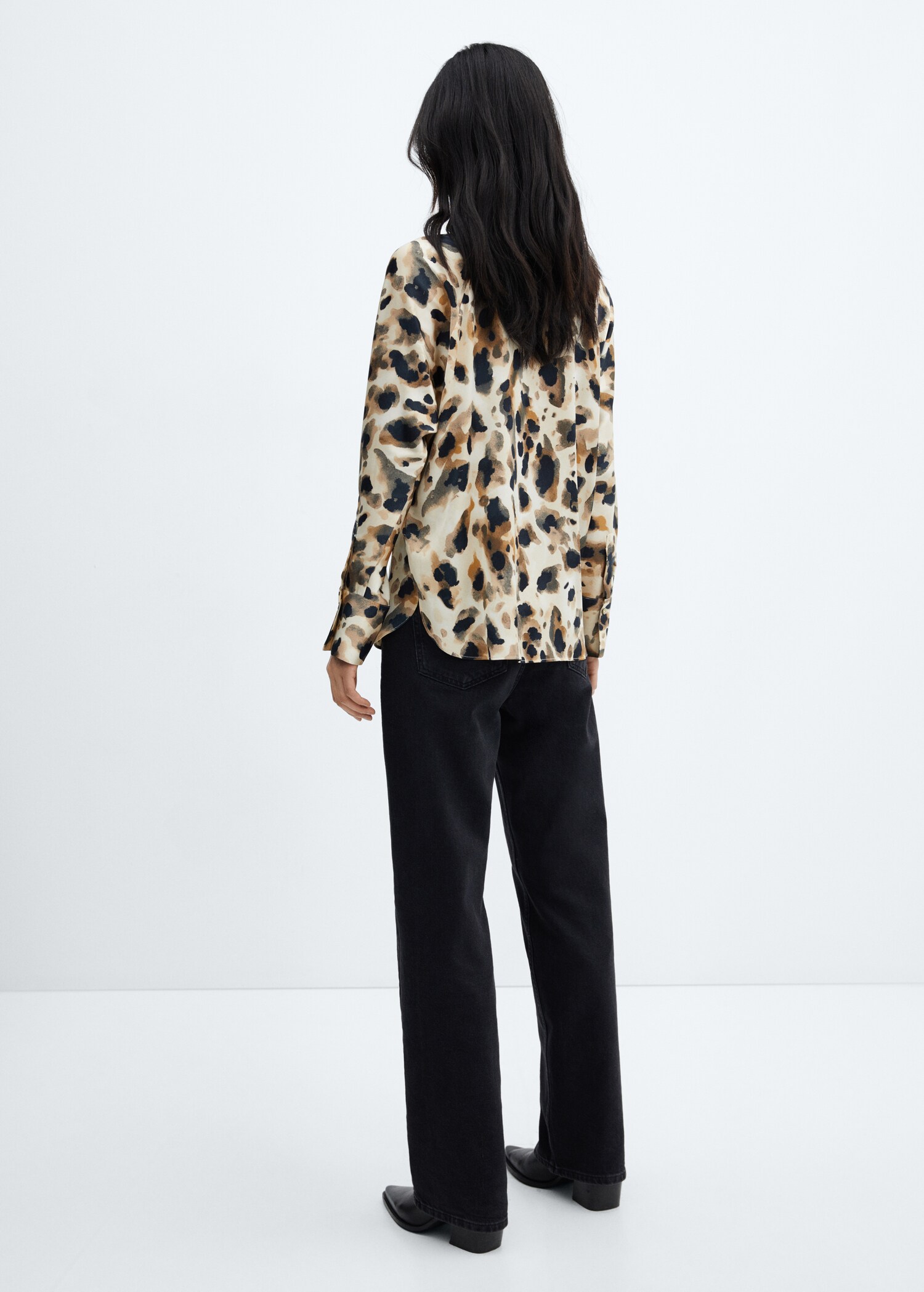 Leopard-print satin shirt - Reverse of the article