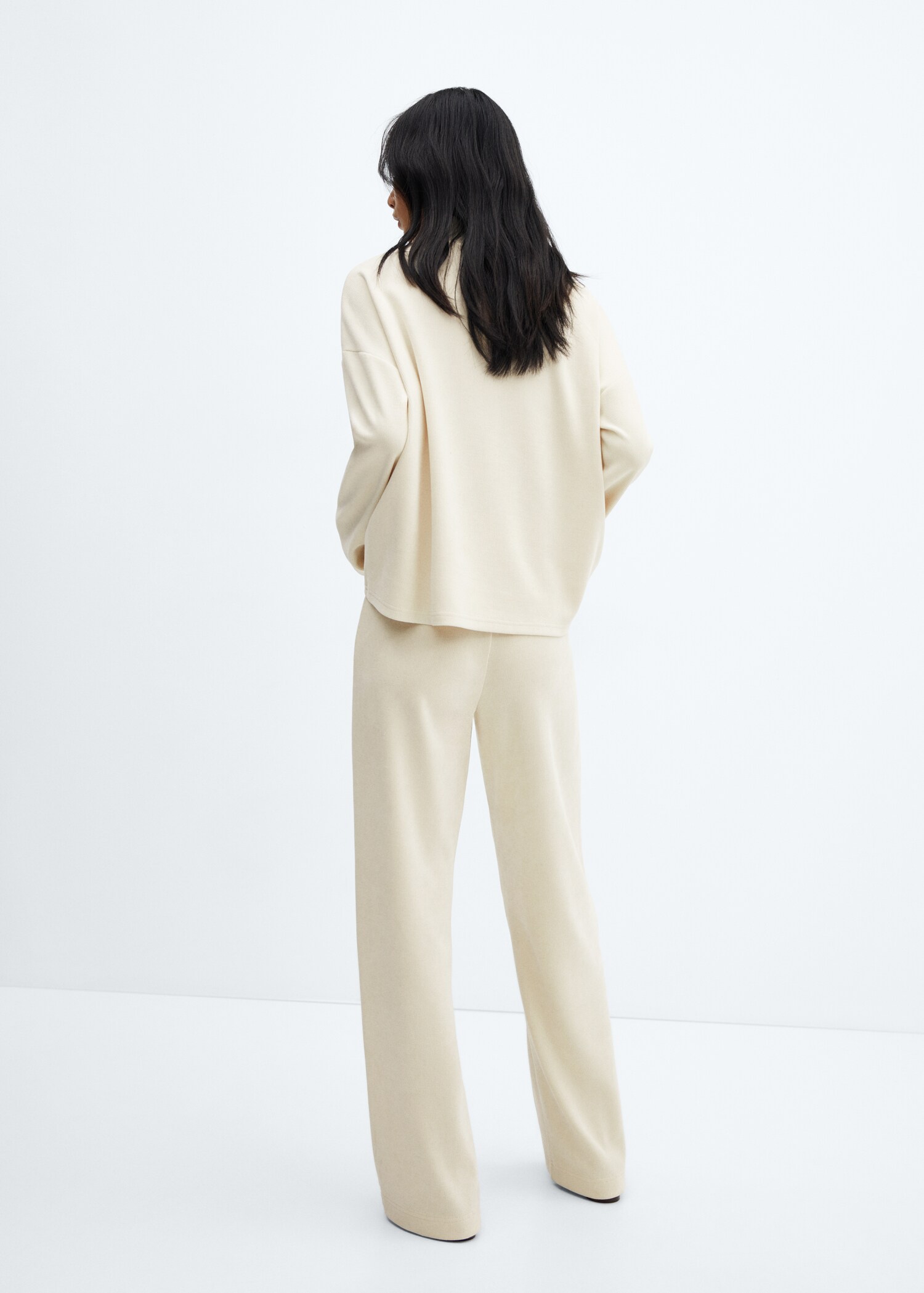 Corduroy trousers with elastic waist - Reverse of the article