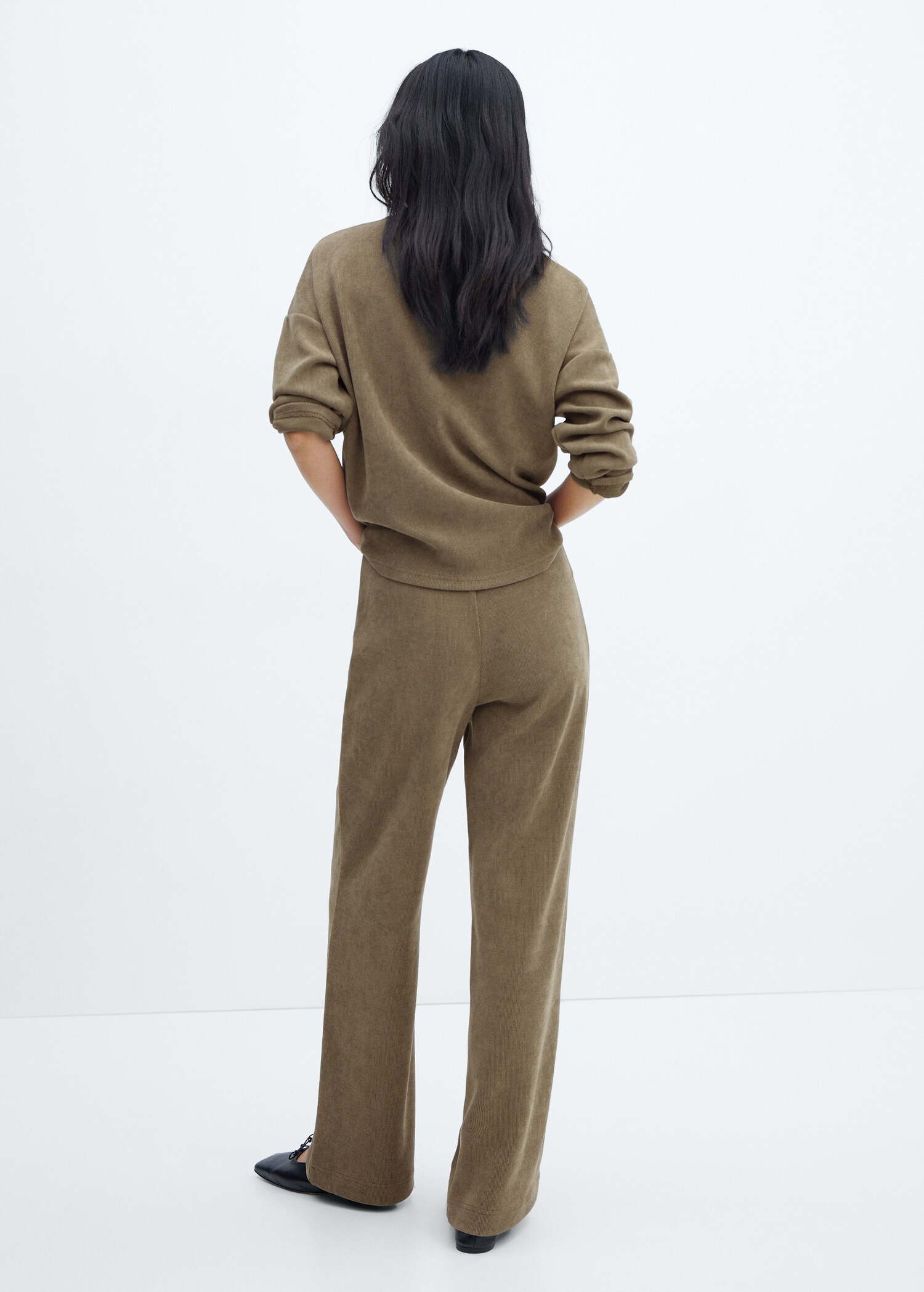 Corduroy trousers with elastic waist - Reverse of the article