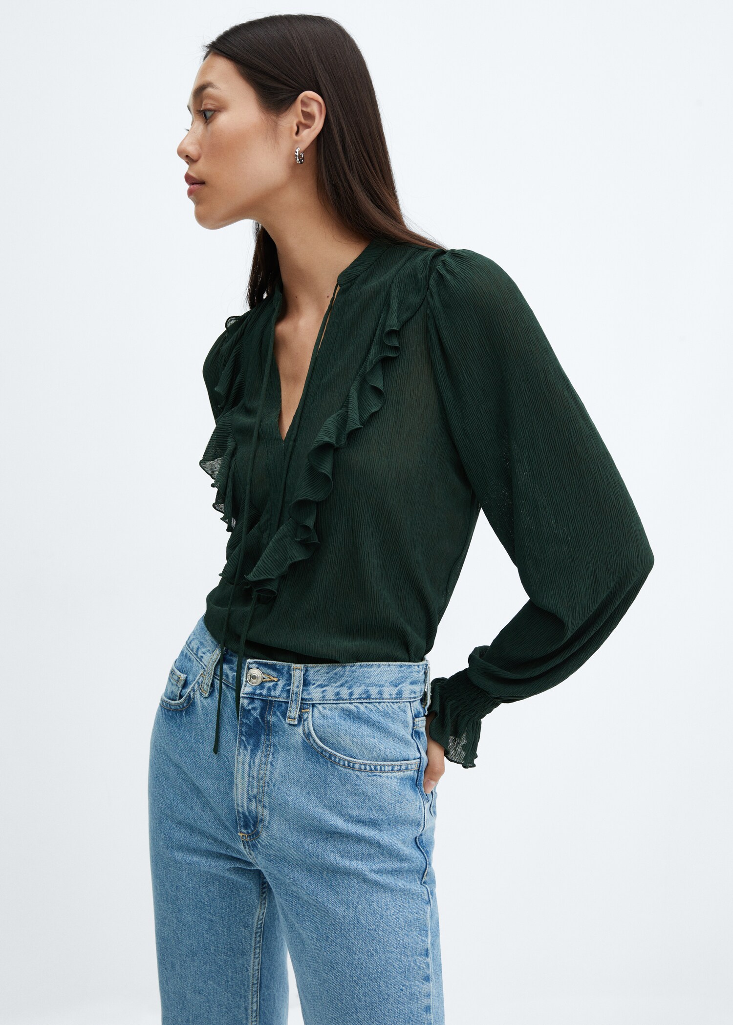 Flowy ruffle blouse - Medium plane