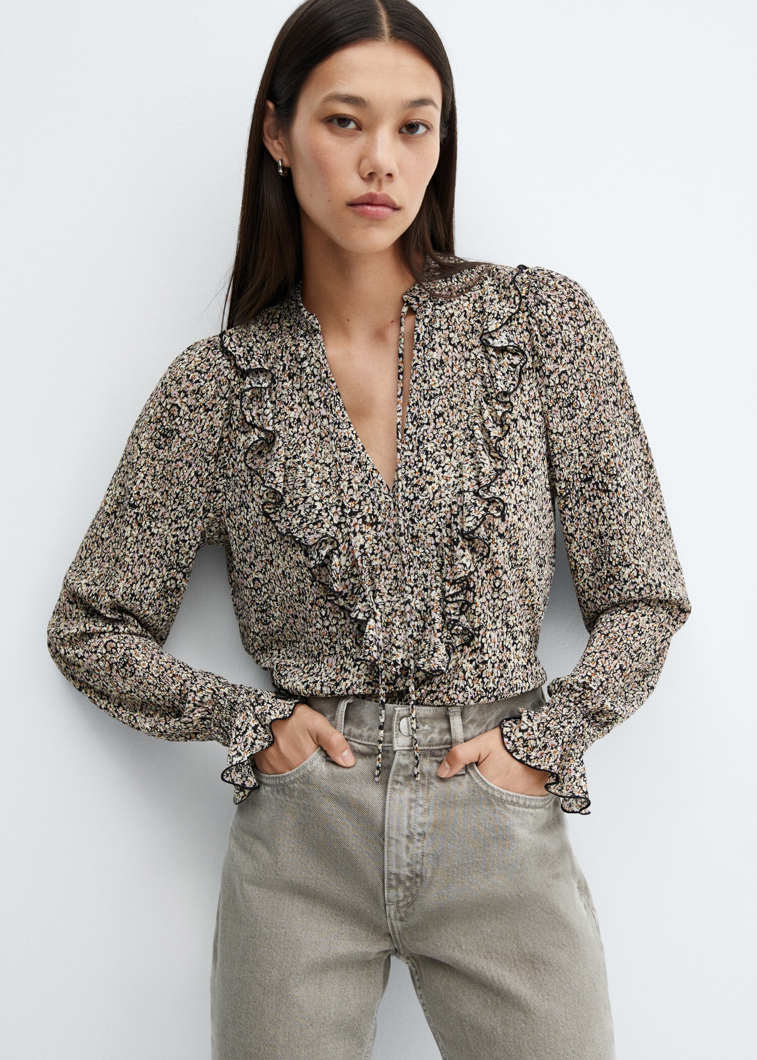 Flowy ruffle blouse - Medium plane