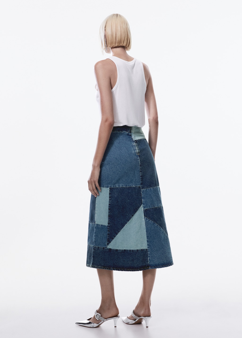 Jupe patchwork jean sale