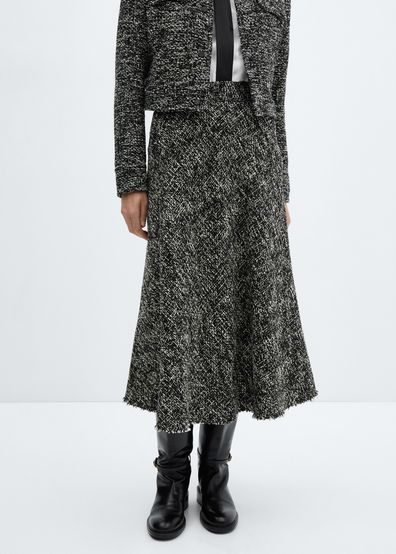 Jupe midi tweed - Plan moyen