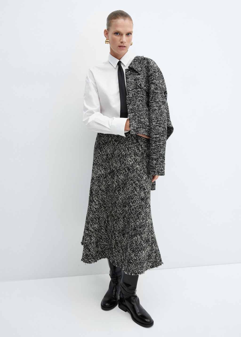 Tweed midi skirt Women MANGO OUTLET USA