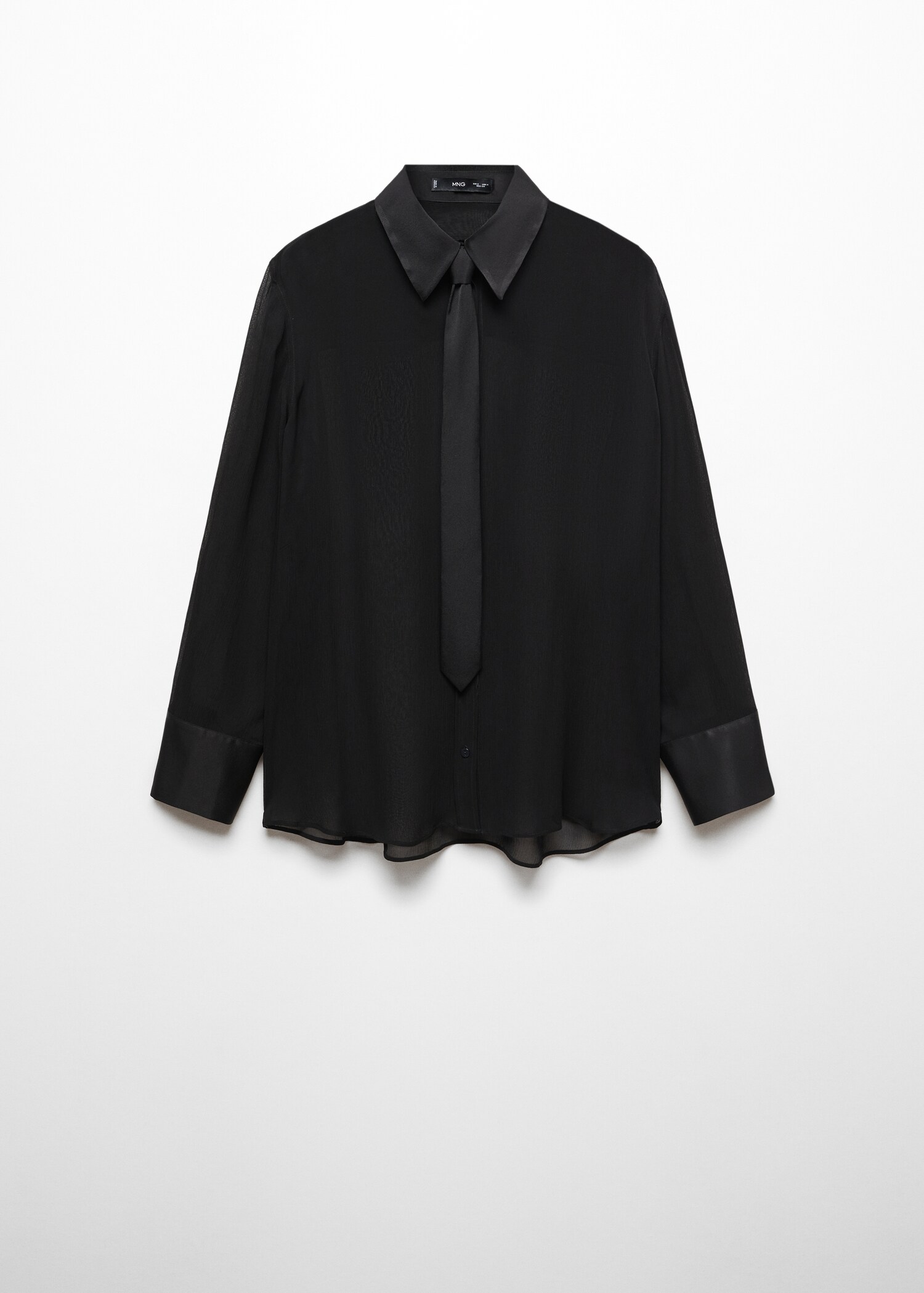 Tie shirt with satin details - Article without model